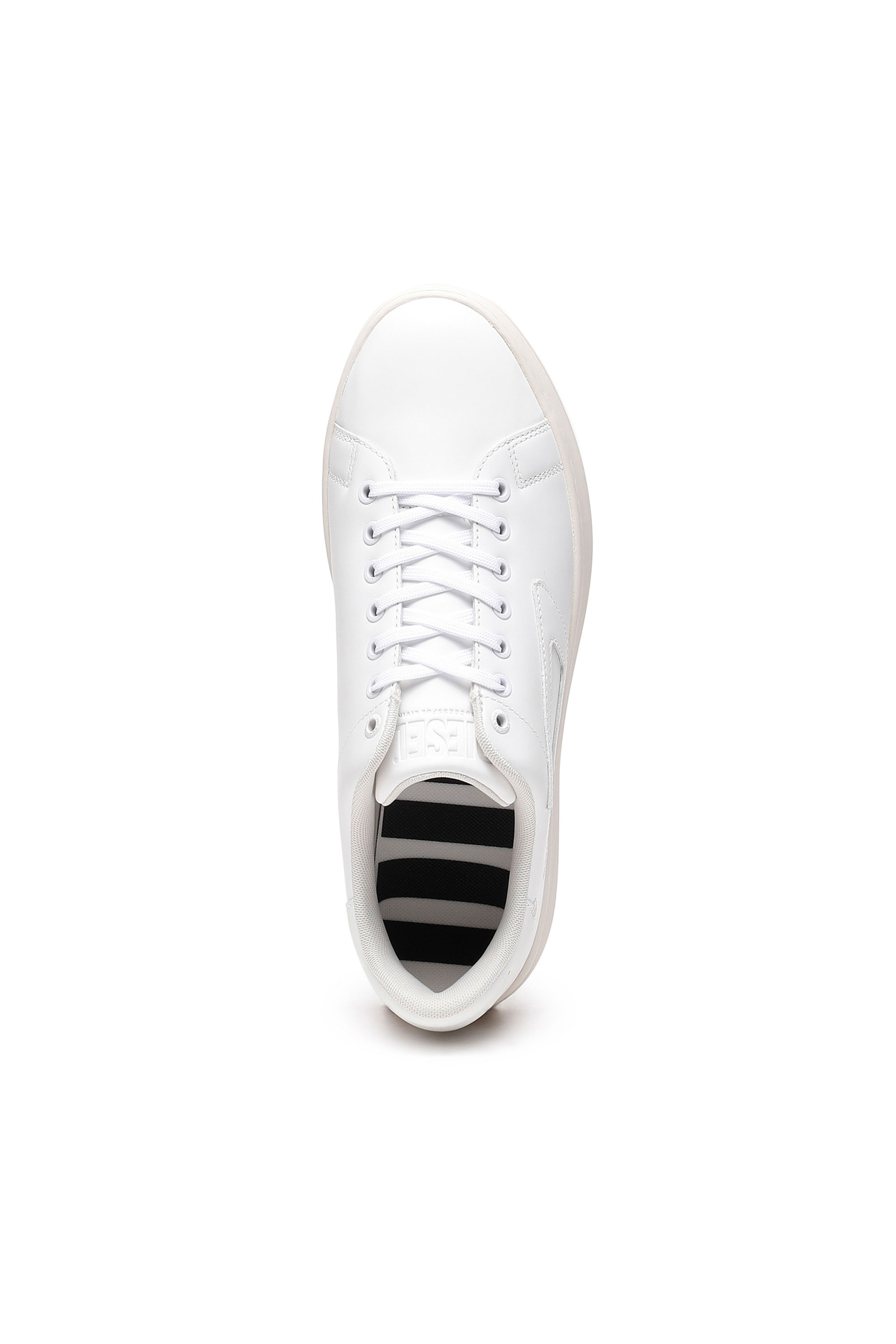 Diesel - S-ATHENE LOW, Man S-Athene Low-Low-top leather sneakers with D patch in White - Image 4