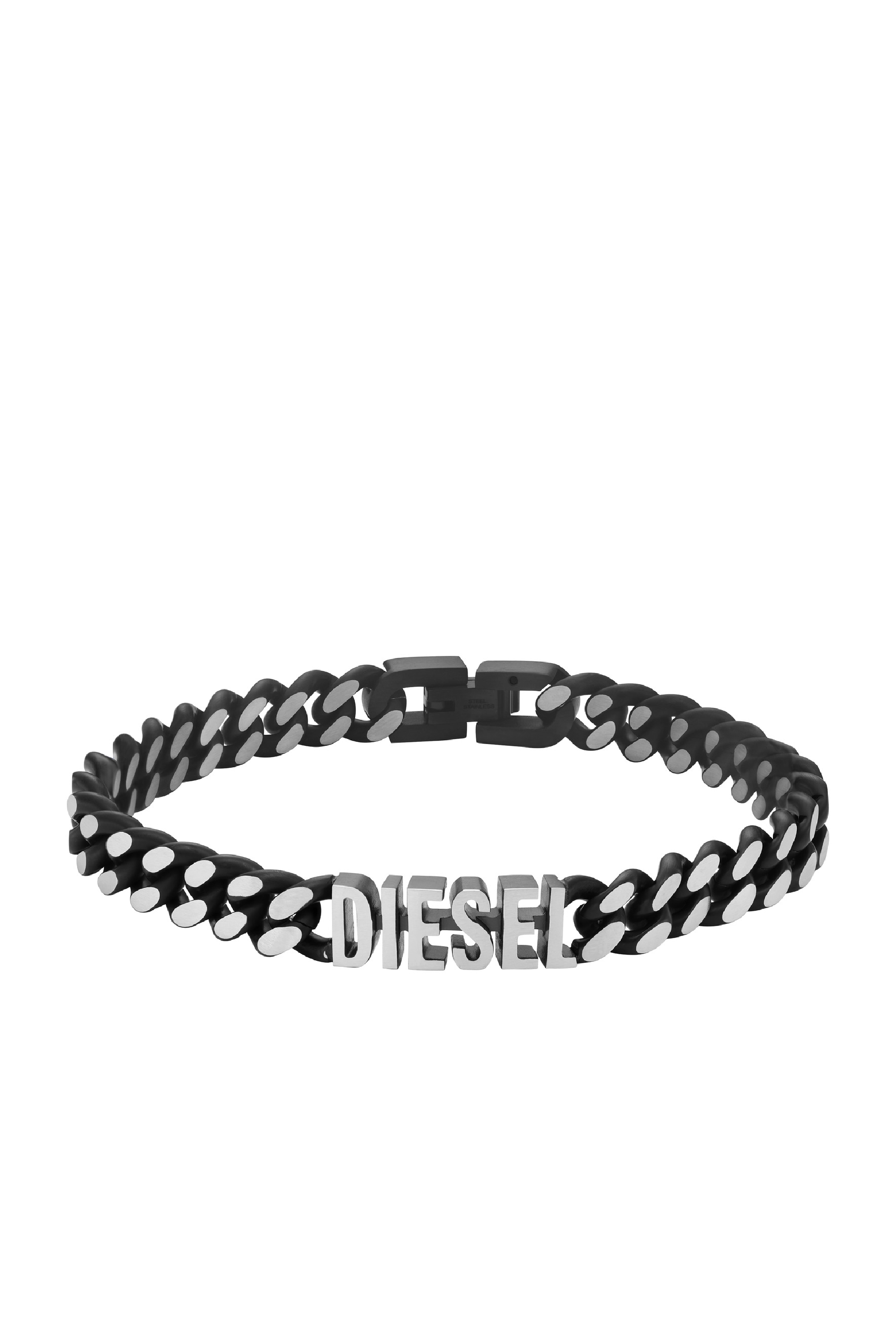 Diesel - DX1386, Man Black stainless steel chain necklace in Black - Image 1