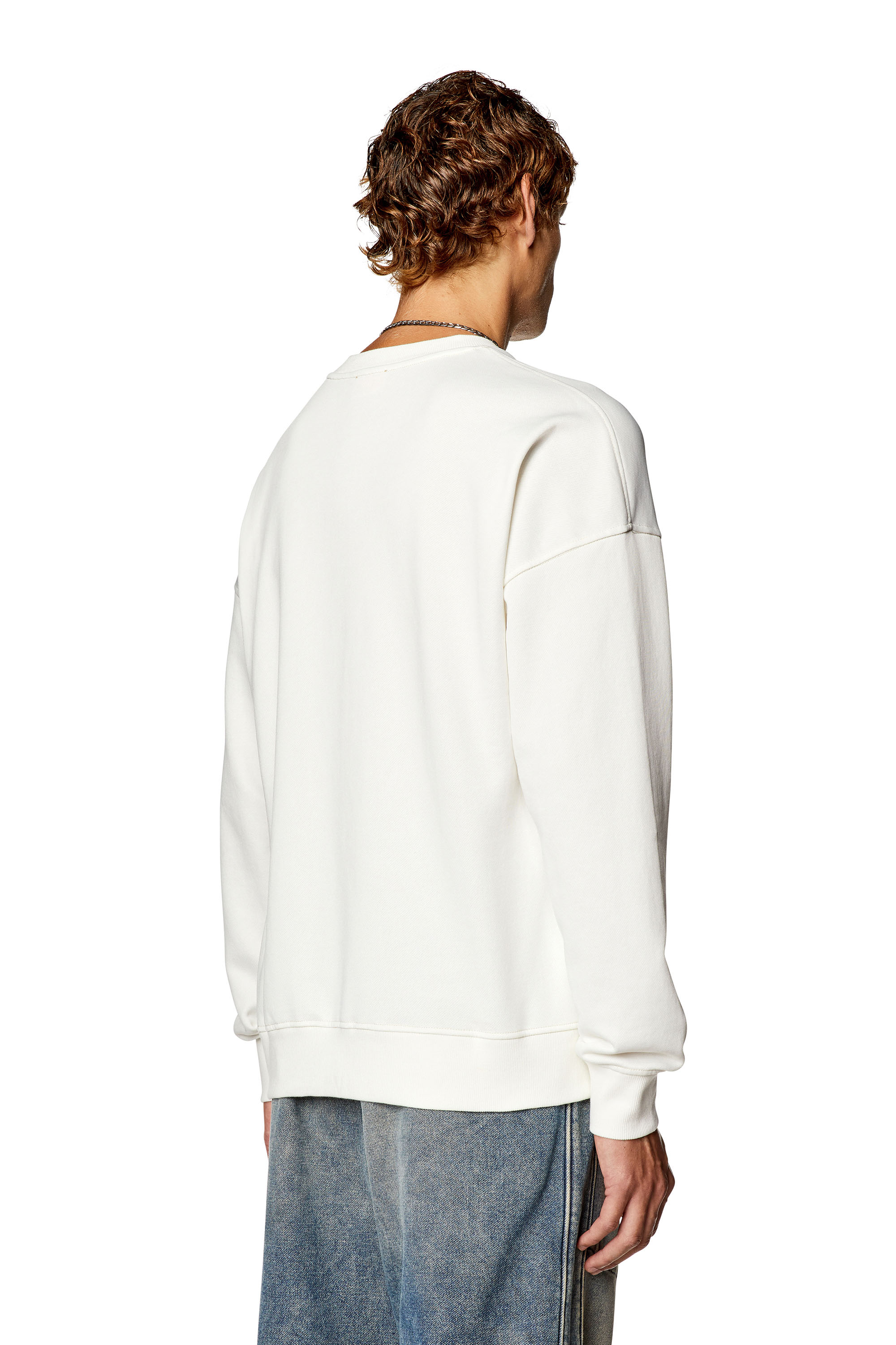 Diesel - S-ROBY-N1, Man Sweatshirt with embossed Oval D logo in White - Image 3