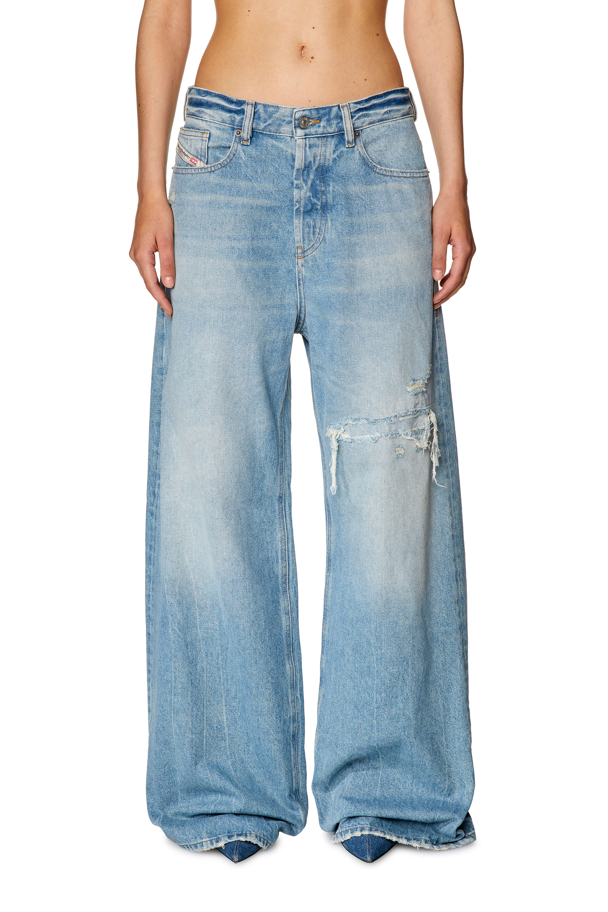 Diesel - Woman Straight Jeans 1996 D-Sire 09E25, Light Blue - Image 2