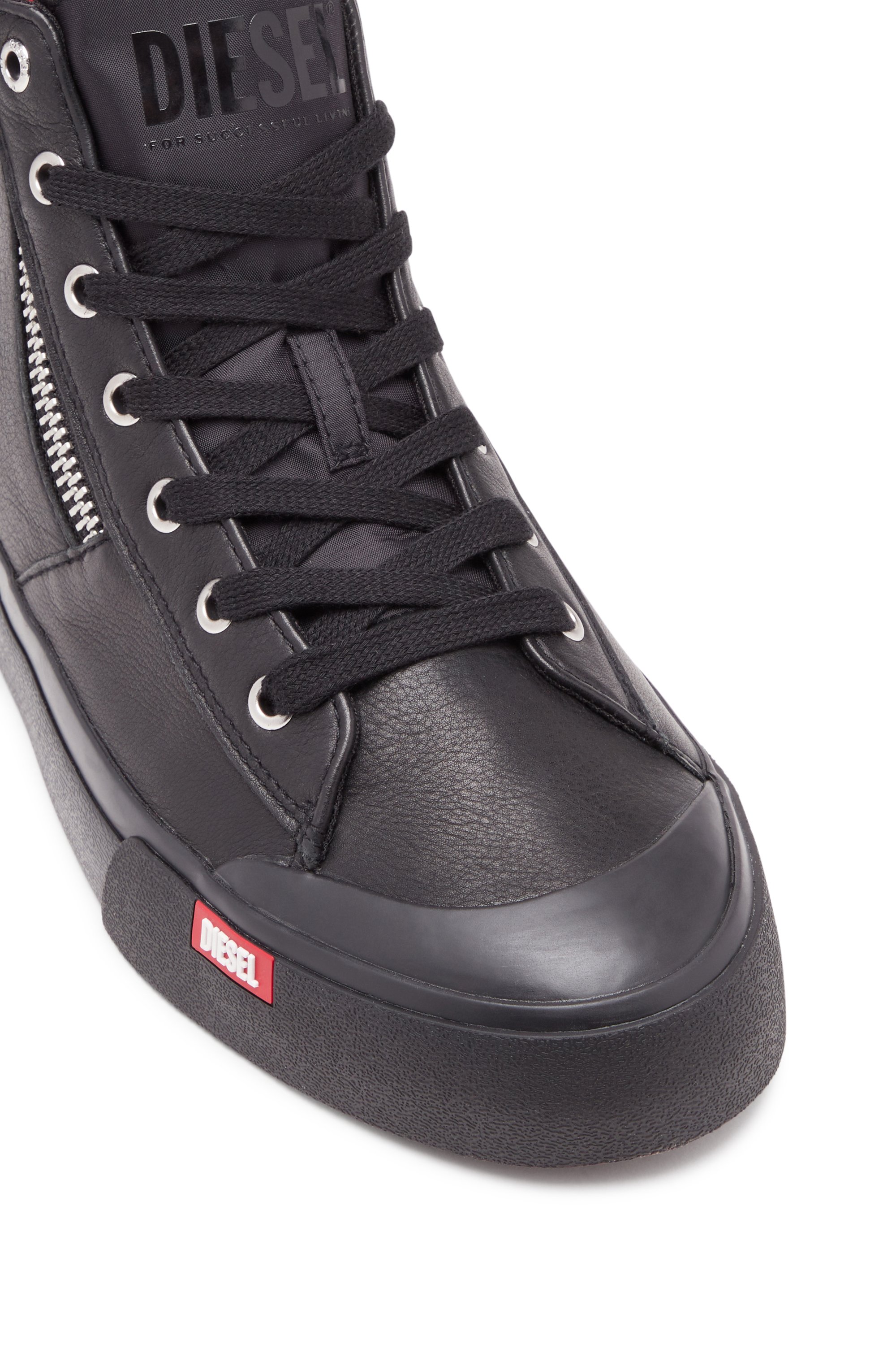 Diesel - S-ATHOS ZIP, Man S-Athos Zip-High-top sneakers in premium leather in Black - Image 6
