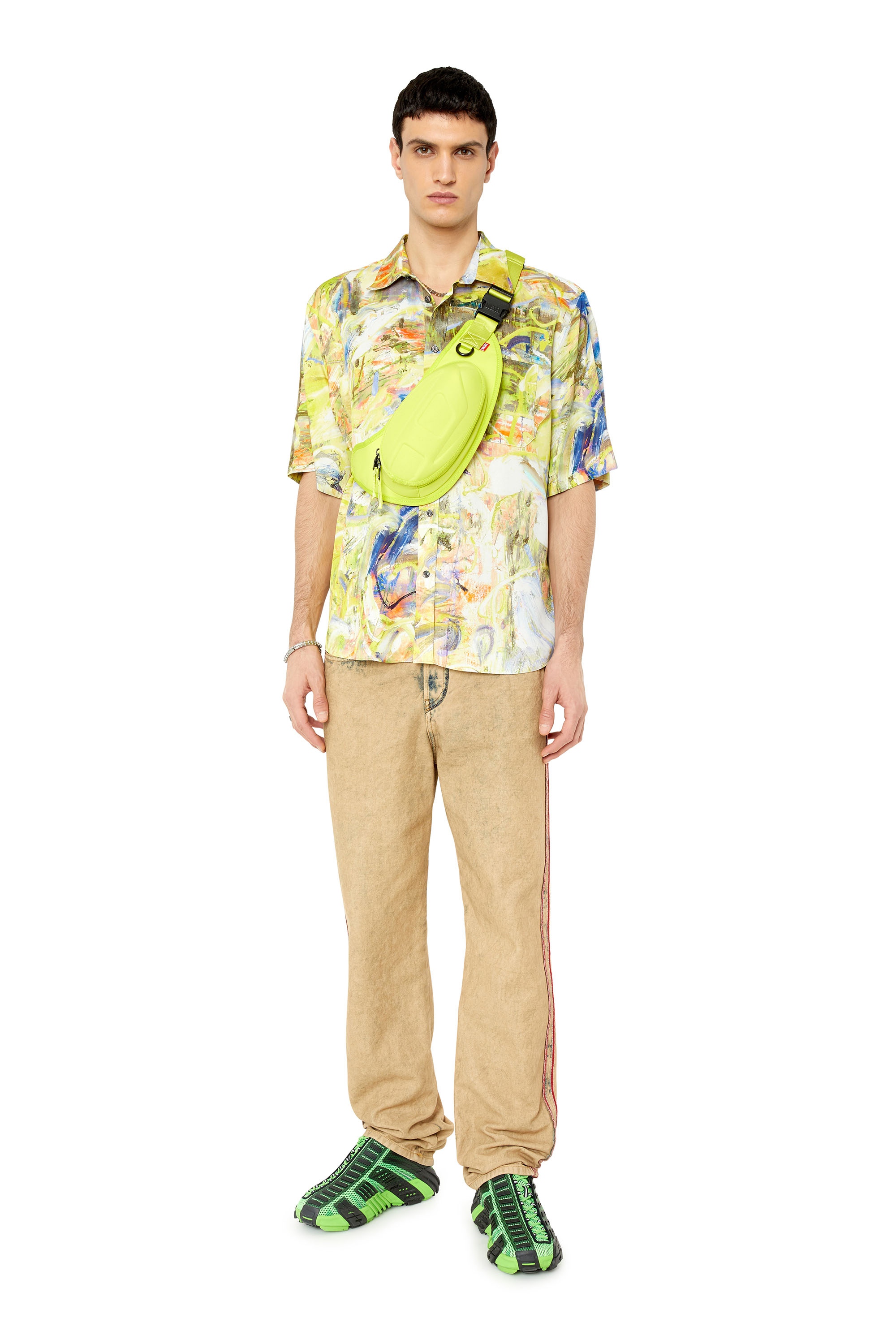 Diesel - S-UMBE-SSL-PRINT, Man Short sleeve shirt in printed twill in Multicolor - Image 2