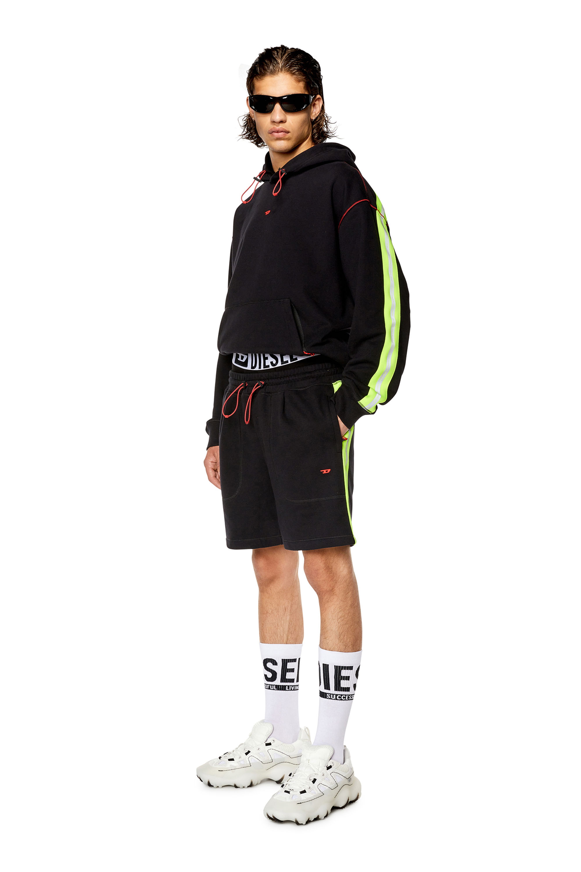 Diesel - AMSB-CLIFFORD-HT09, Man Sweat shorts with reflective logo bands in Multicolor - Image 3