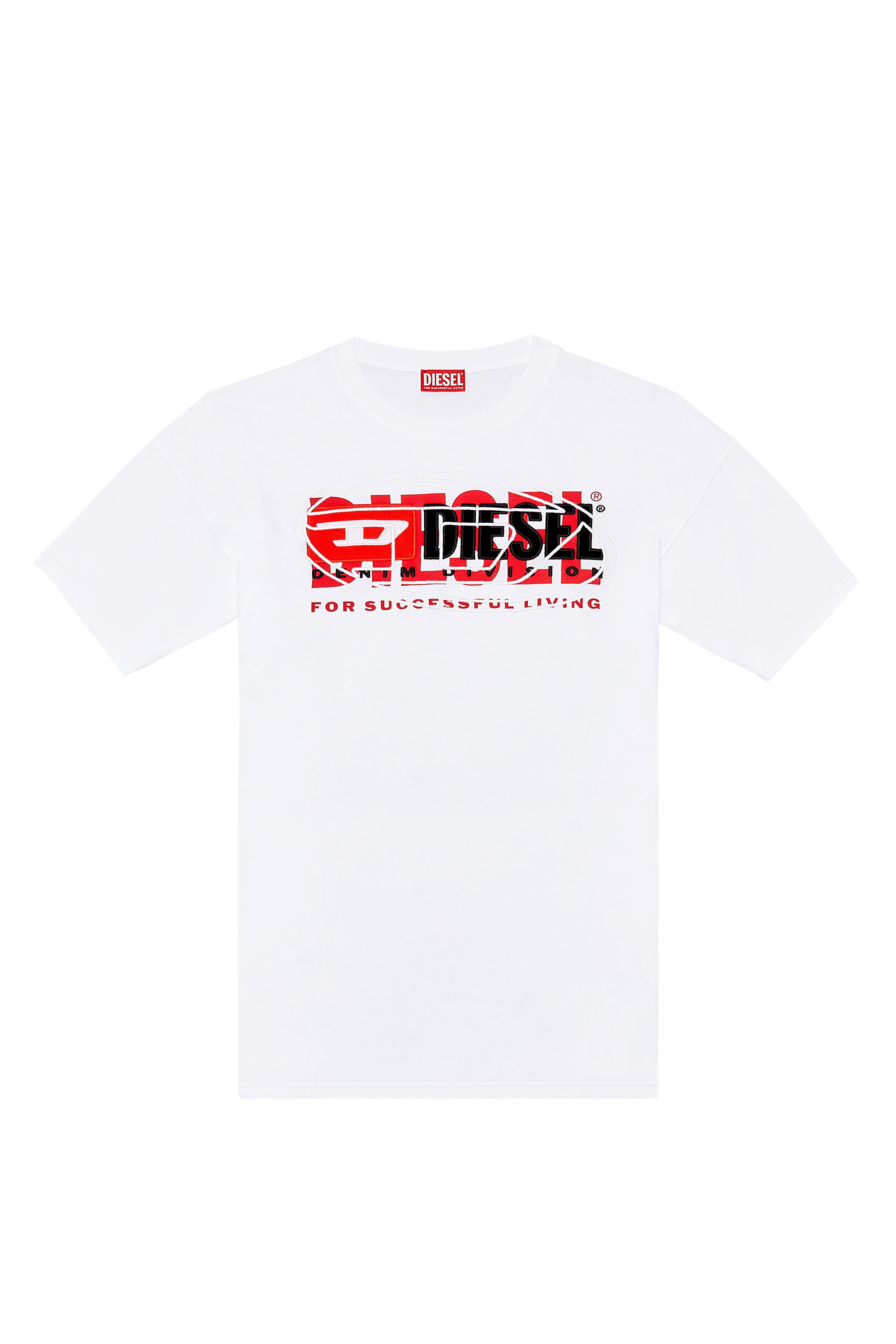 Diesel - T-BOXT, Man T-shirt with layered logos in White - Image 4