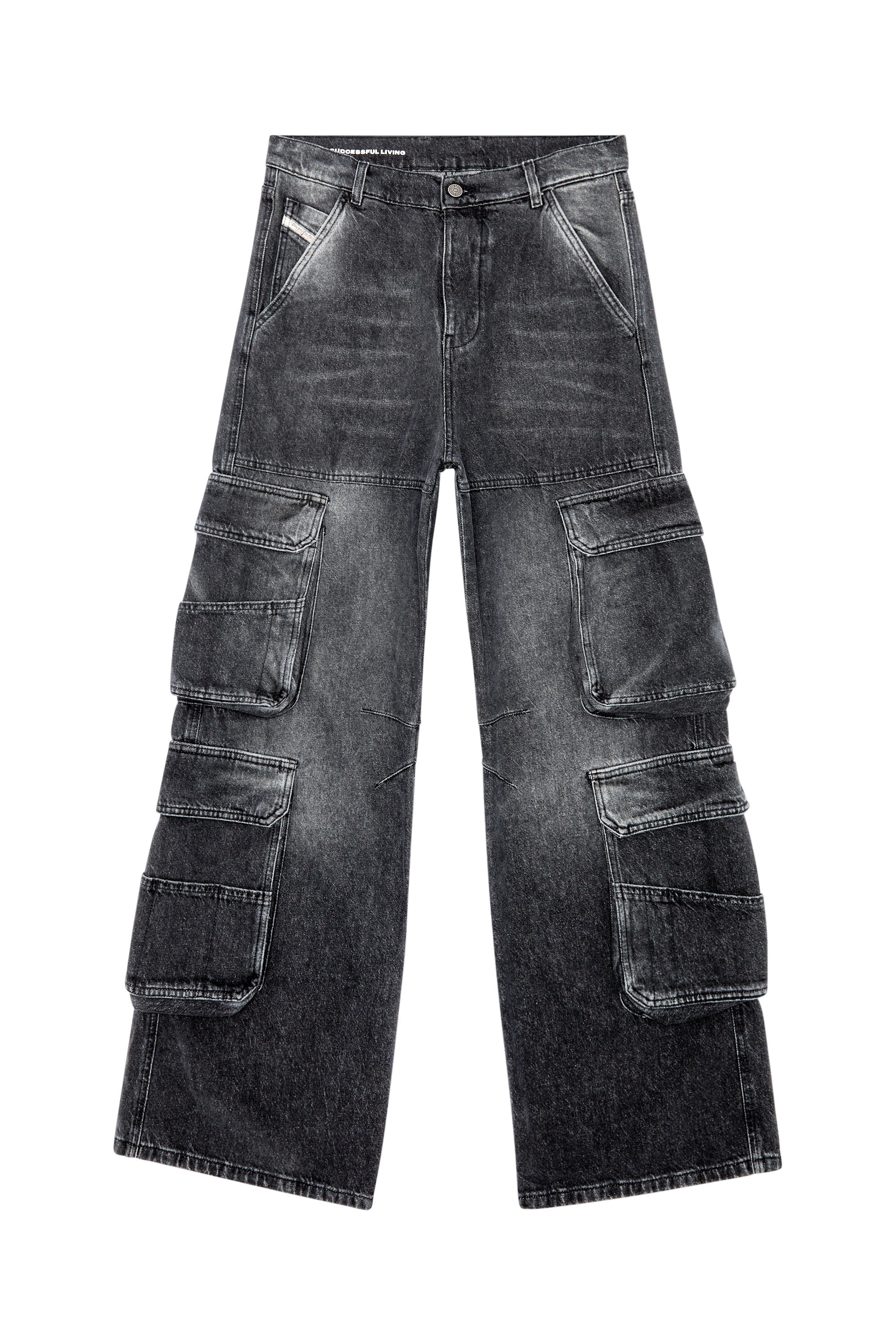 Diesel - Woman Straight Jeans 1996 D-Sire 0HLAA, Black/Dark grey - Image 3