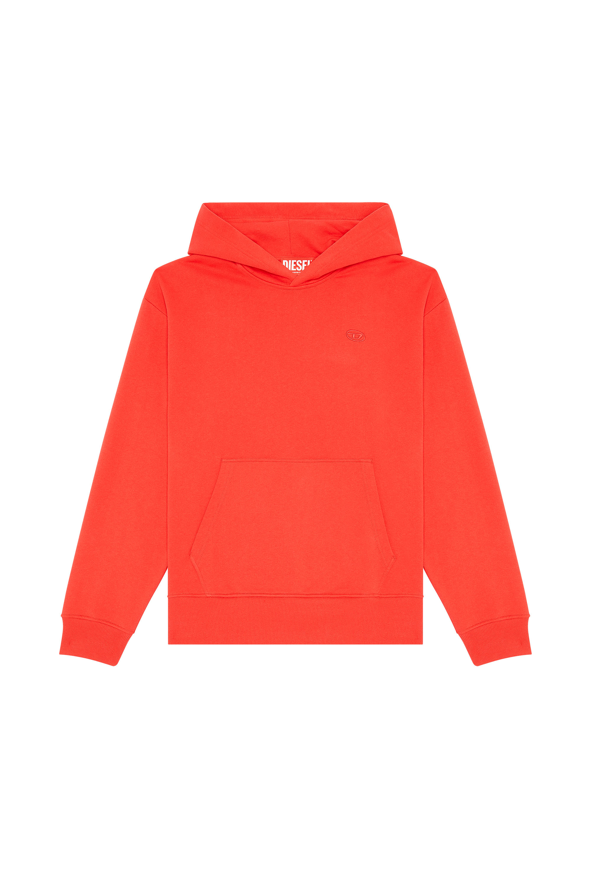 Diesel - S-MACS-HOOD-MEGOVAL-D, Man Hoodie with logo embroidery in Red - Image 4