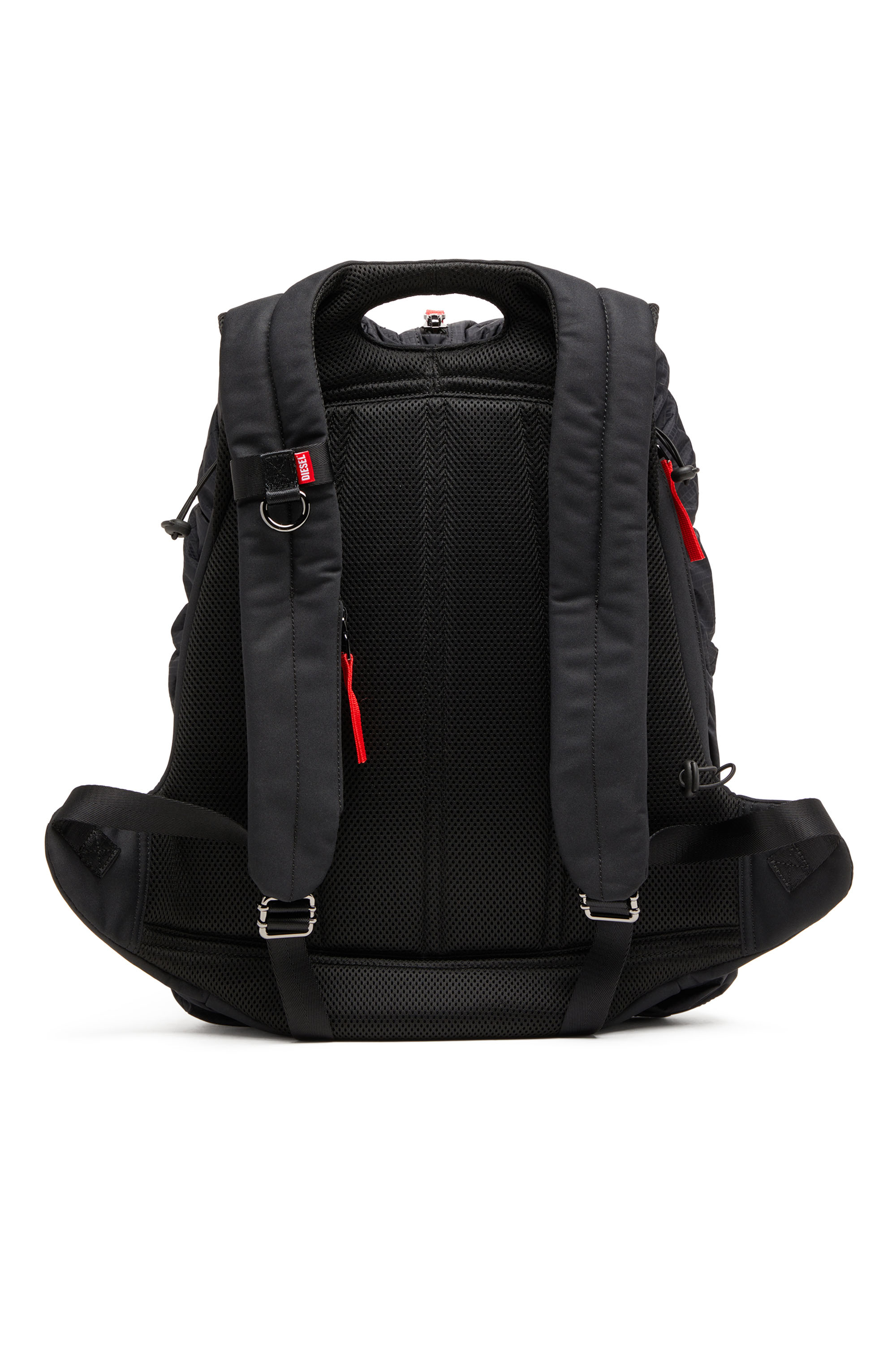 Diesel - ZIP-D BACKPACK X, Man Backpack in check-jacquard shell in Black - Image 2