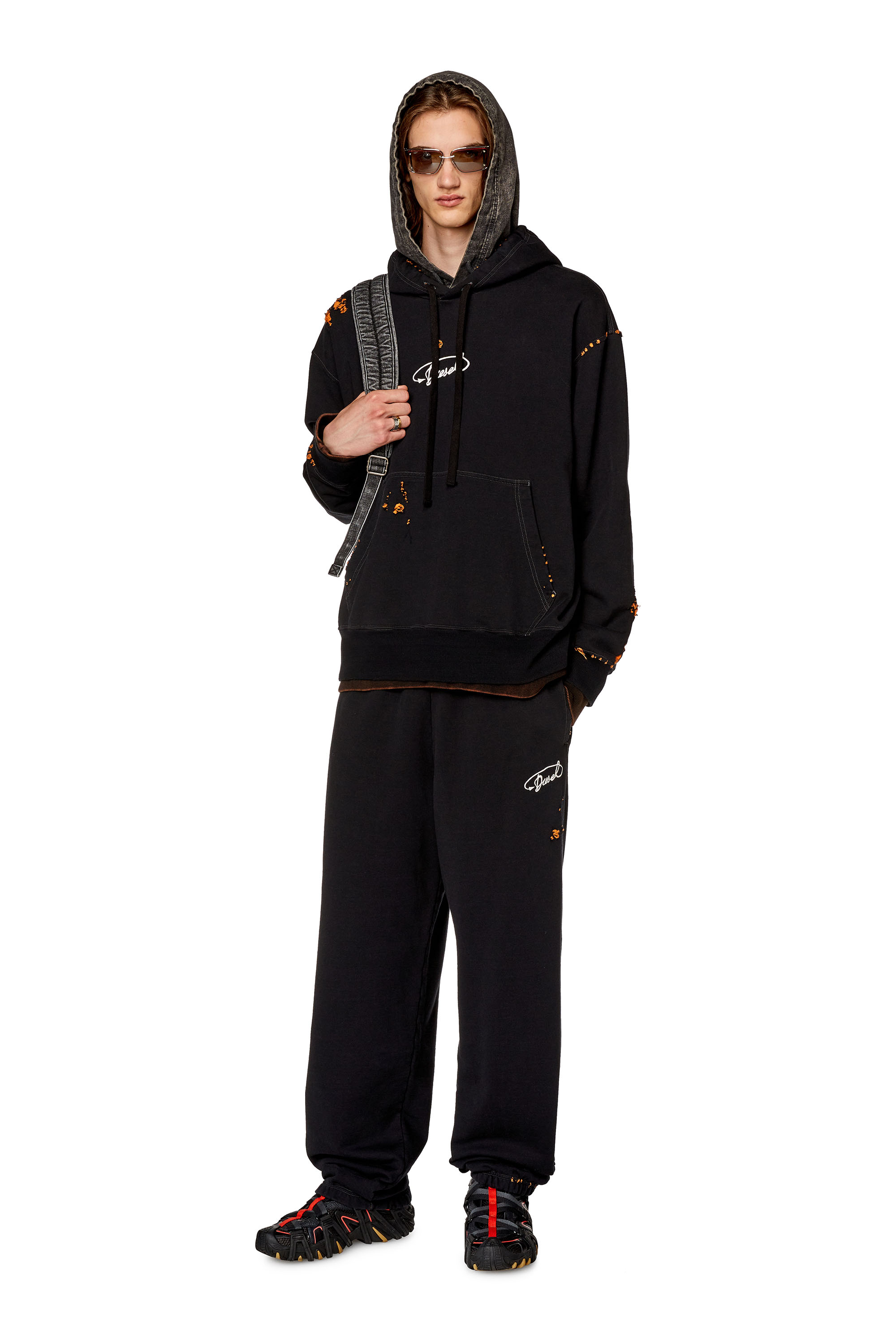 Diesel - P-MARKY-POCK, Man Track pants with destroyed detailing in Black - Image 2