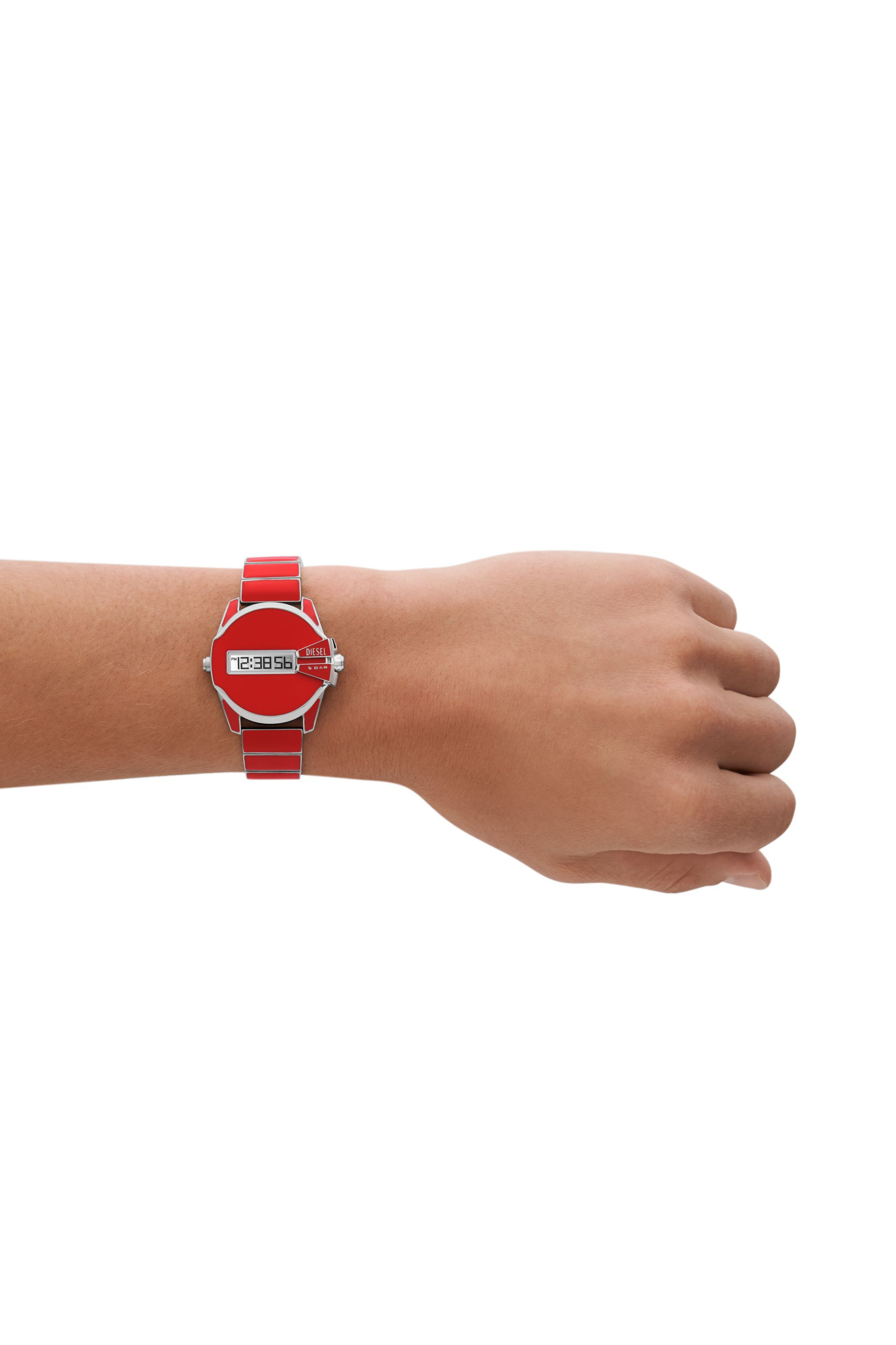 Diesel - DZ2192, Unisex Baby Chief Digital red enamel and stainless steel watch in Red - Image 5