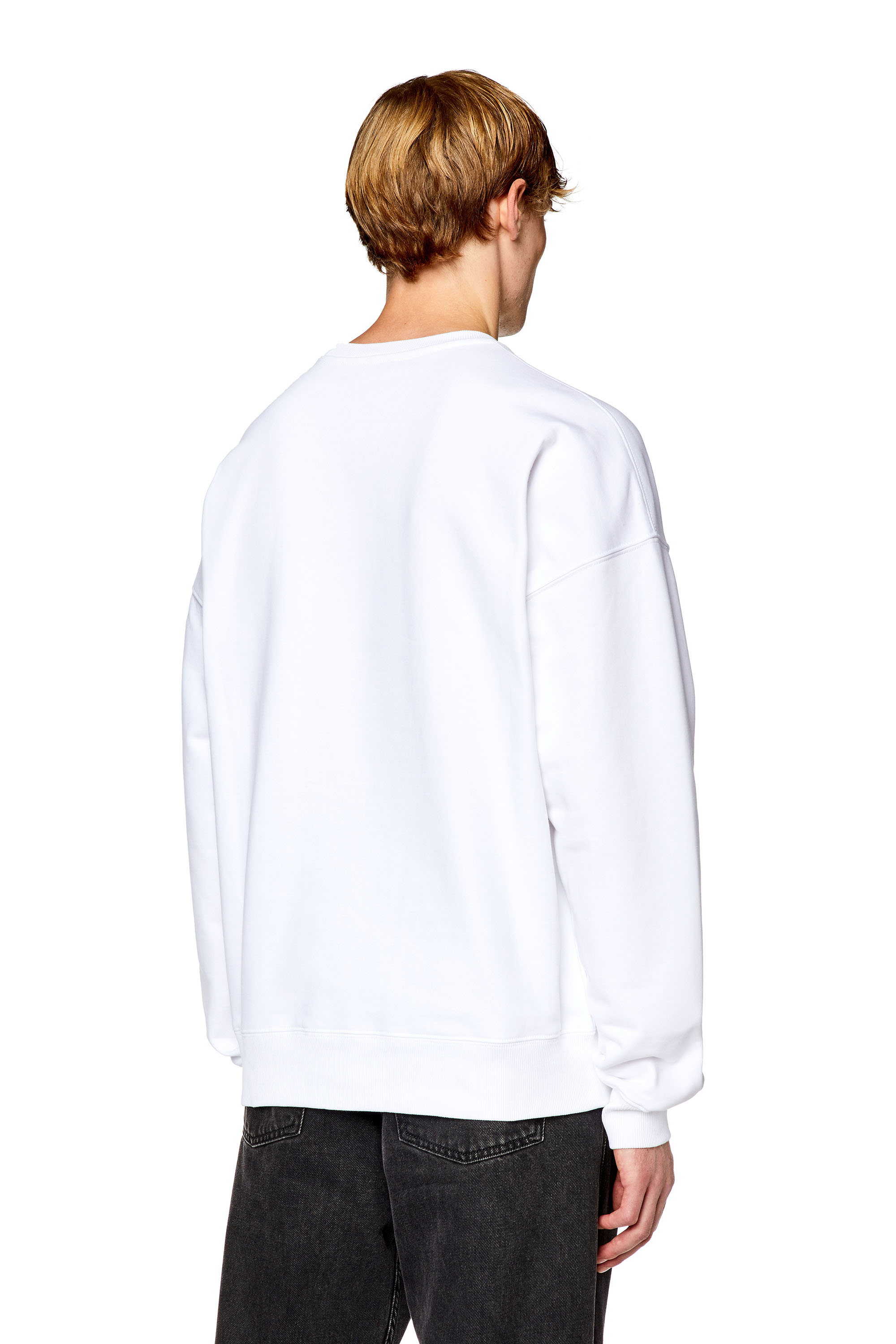 Diesel - S-ROB-DOVAL-PJ, Man Sweatshirt with oval D patch in White - Image 3