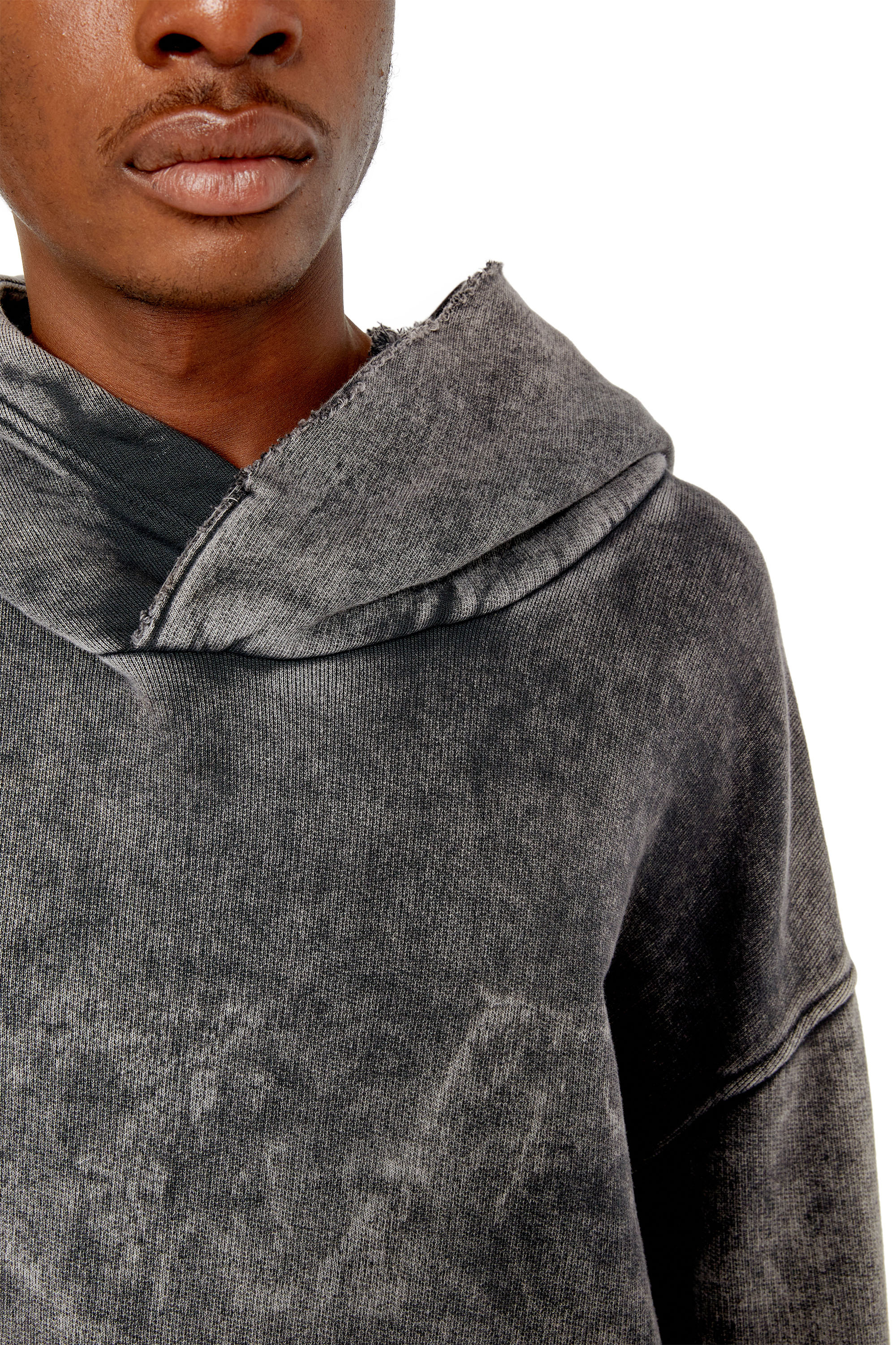 Diesel - S-TOPPER, Man Hoodie with layered details in Black - Image 5