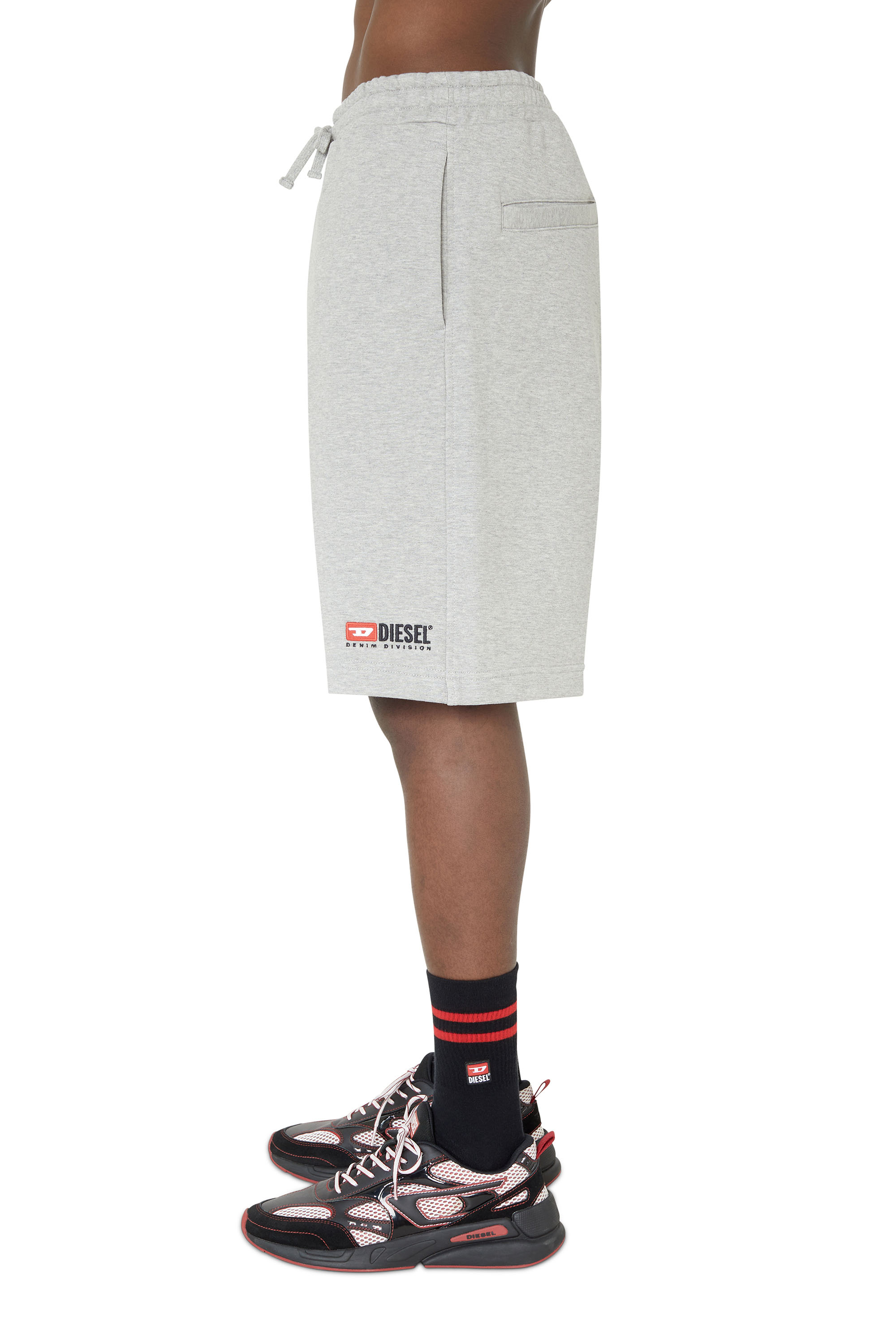 Diesel - P-CROWN-DIV, Man Sweat shorts with logo embroidery in Grey - Image 4