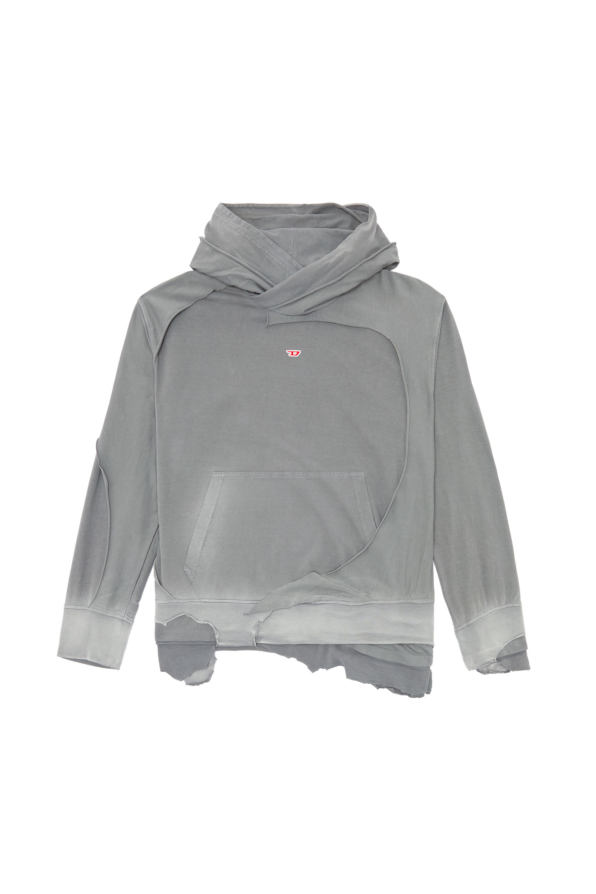 Diesel - S-STRAHOOP-N1, Man Hoodie with destroyed peel-off effect in Grey - Image 5