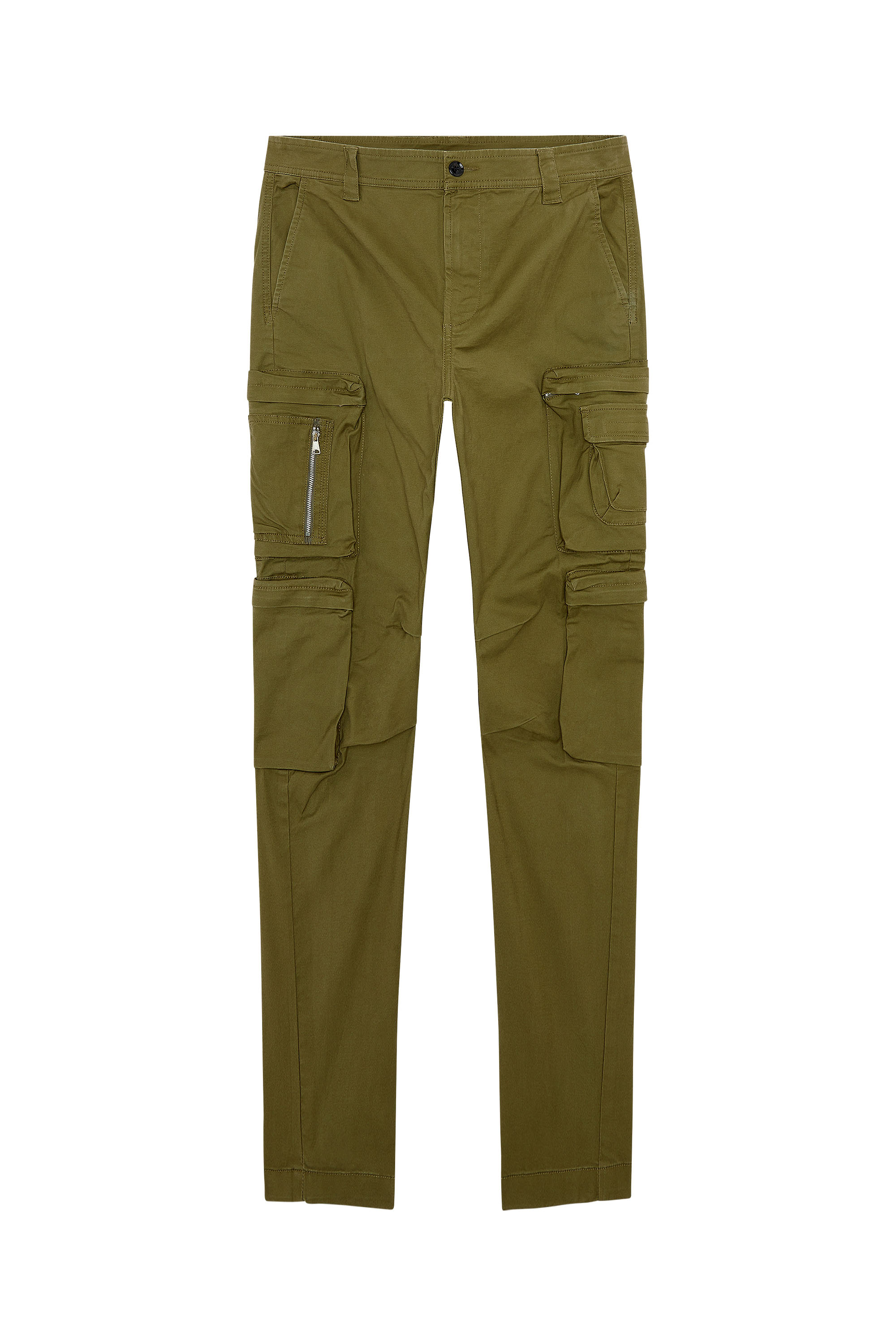 Diesel - P-ARLEM, Man Cargo pants with zip pocket in Green - Image 5