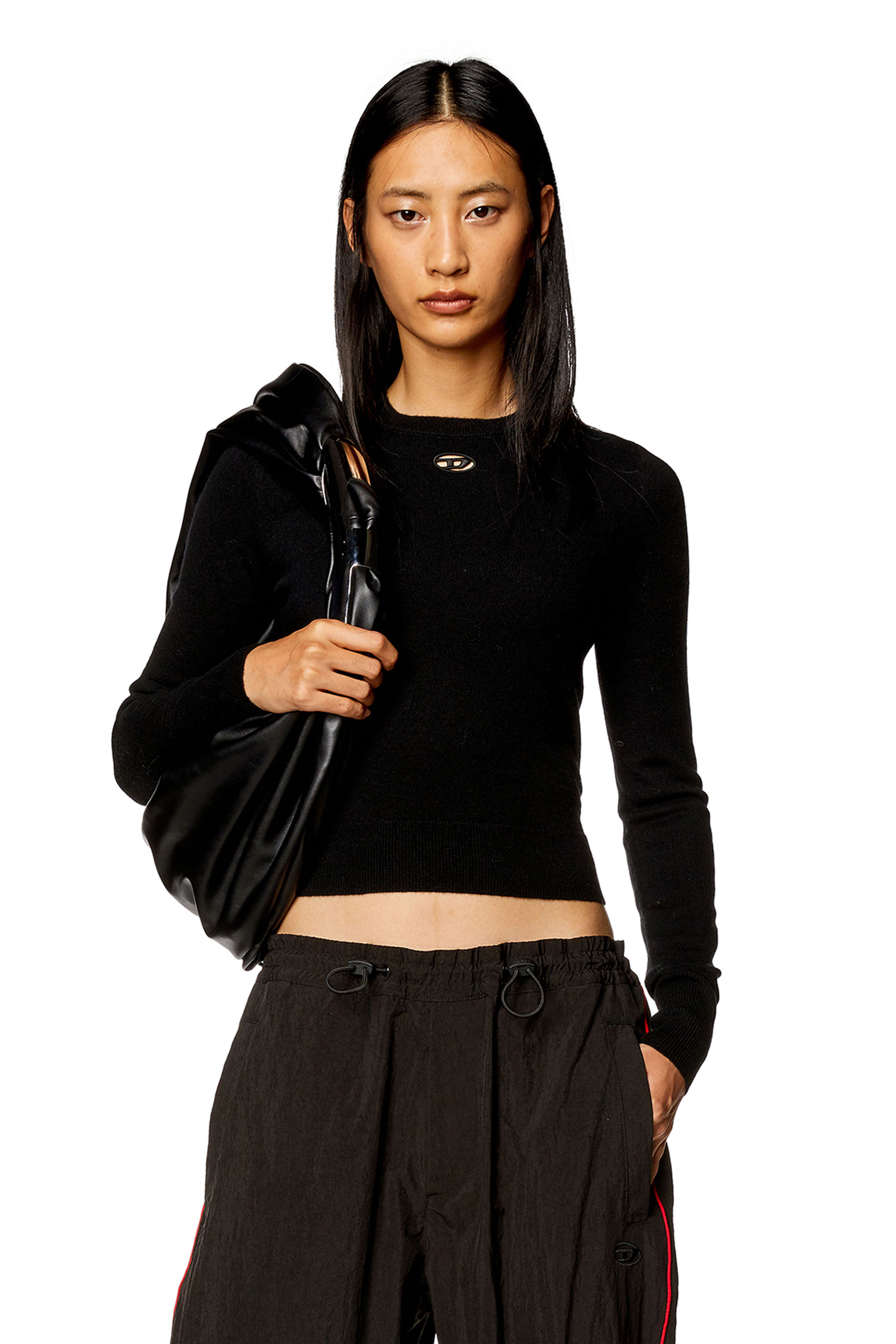 Diesel - M-AREESAX, Mujer Camiseta de lana y cachemira in Negro - Image 1