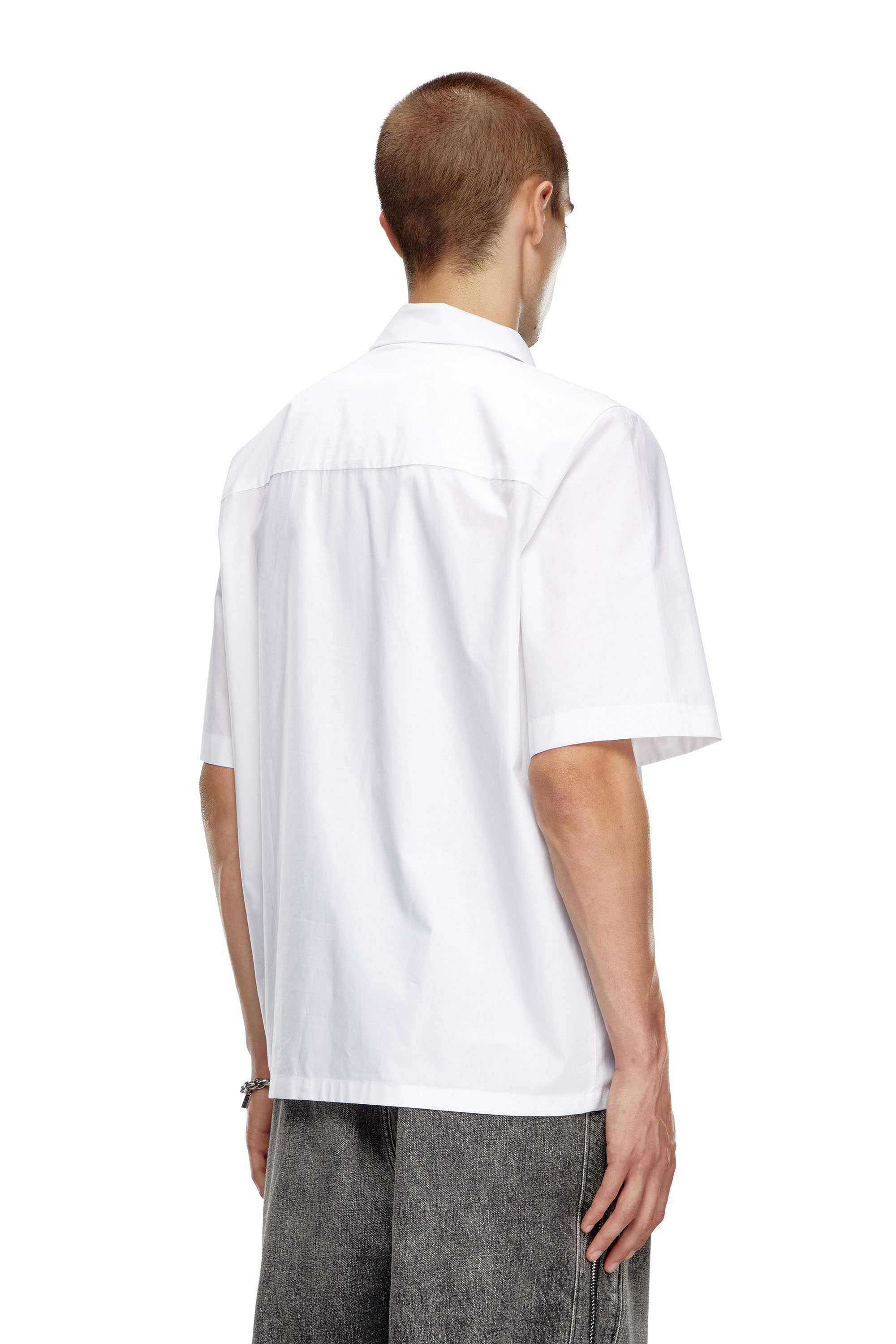 Diesel - S-MAC-C, Man Bowling shirt with logo embroidery in White - Image 3