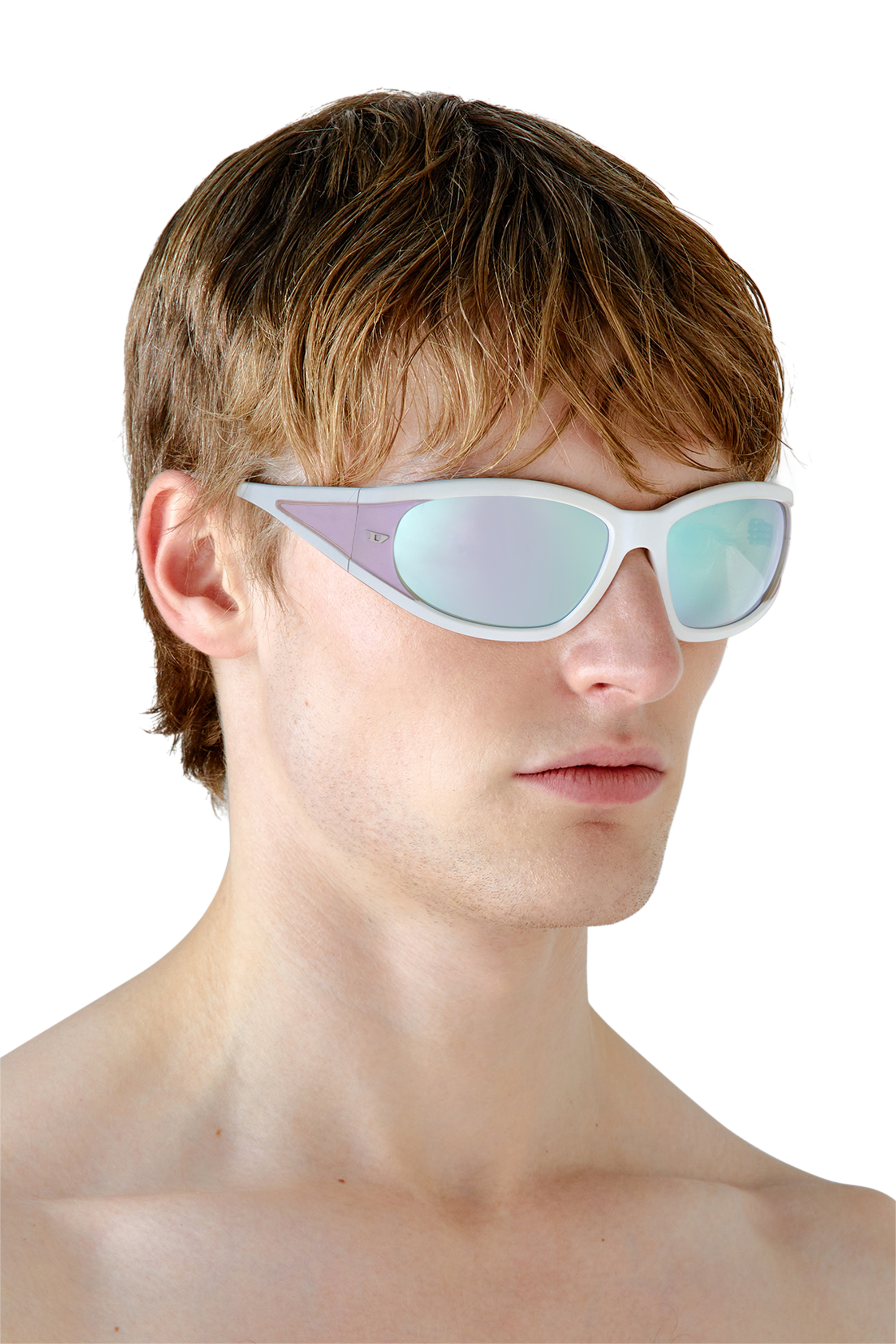 Diesel - 0DL3002, Unisex Gafas de sol rectangulares en acetato in Blanco - Image 5