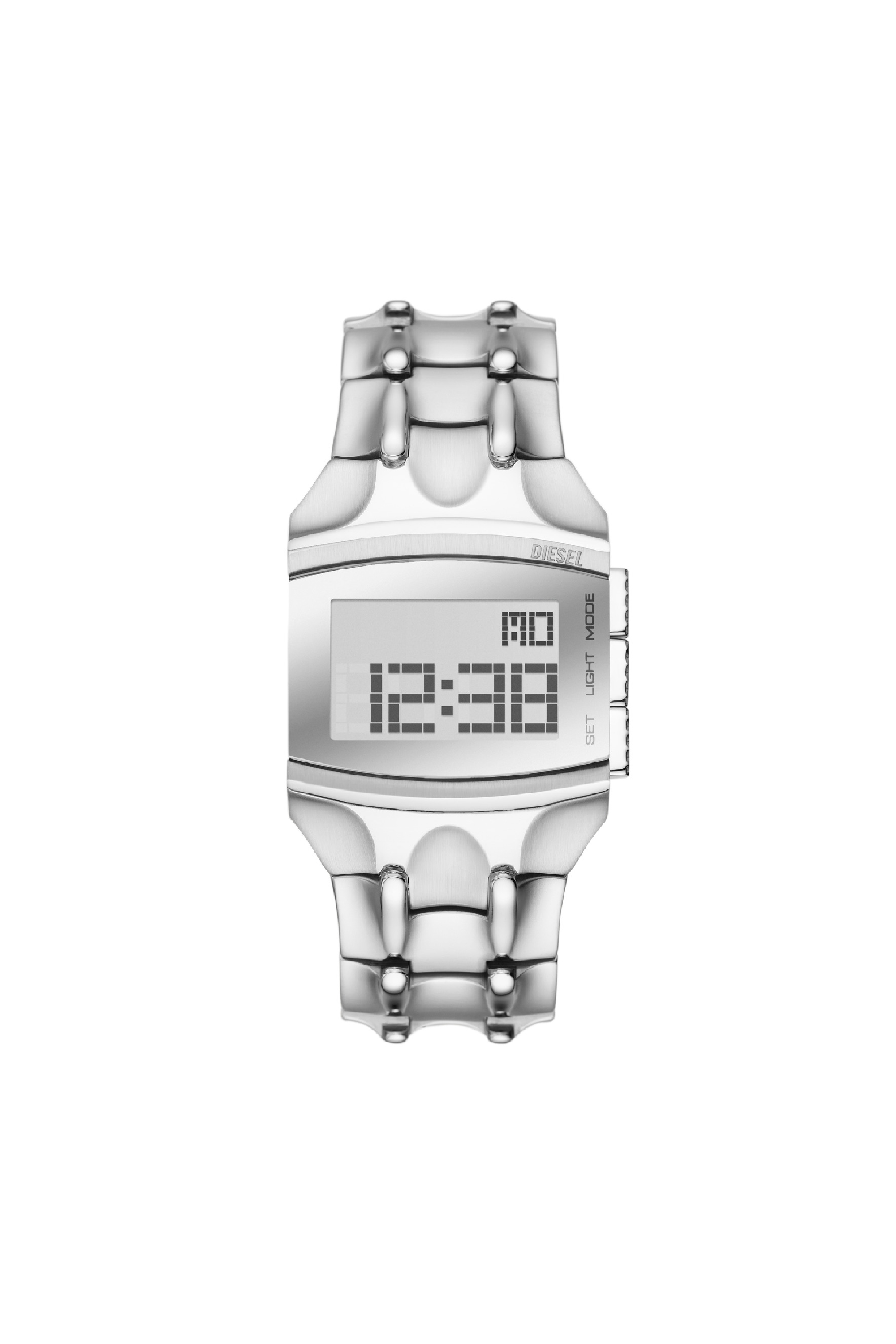 Diesel - DZ2155, Unisex Croco Digital stainless steel watch in Silver - Image 1