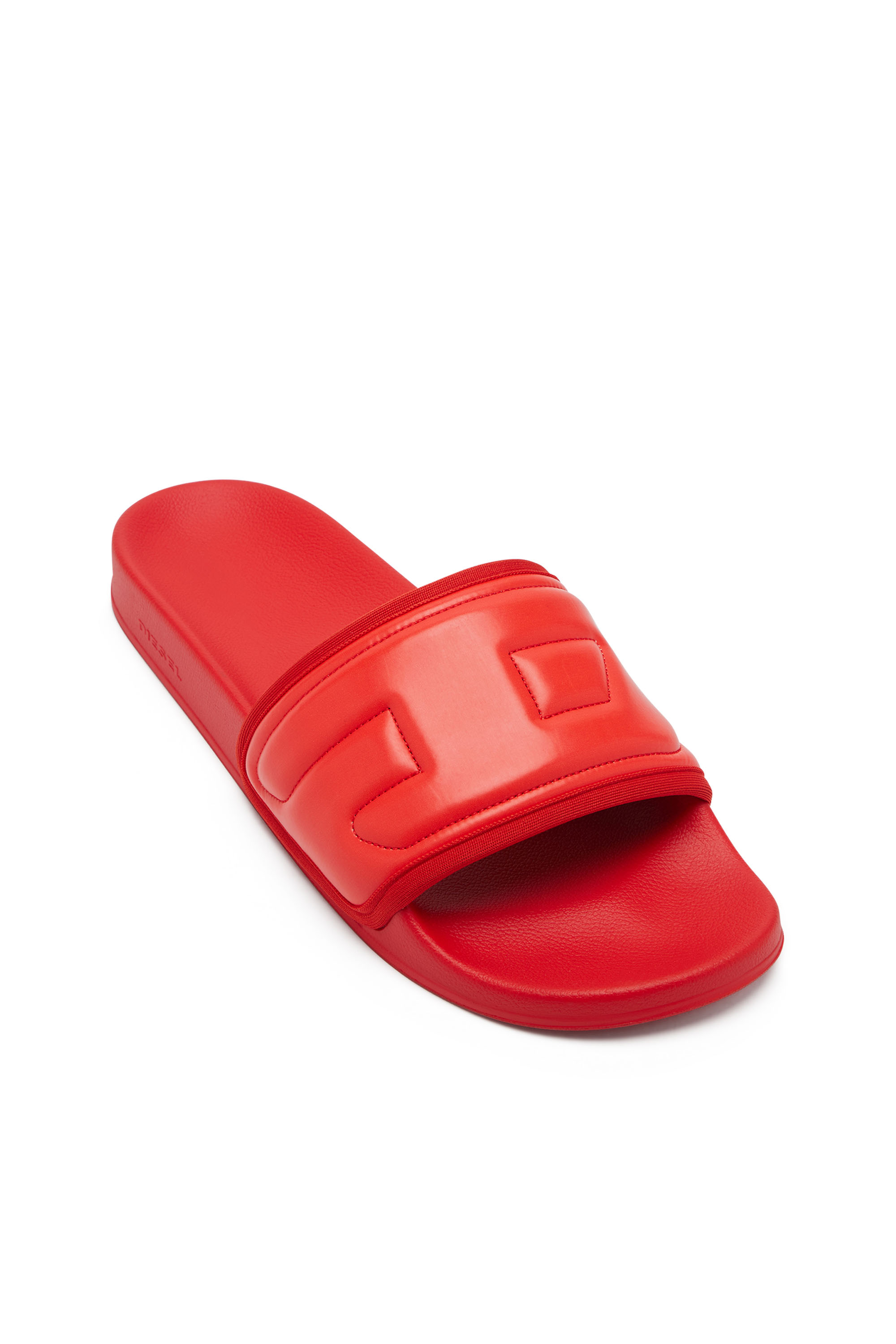 Diesel - SA-MAYEMI PUF X, Unisex Sa-Mayemi Puf X - Pool slides with puffy D logo in Red - Image 6