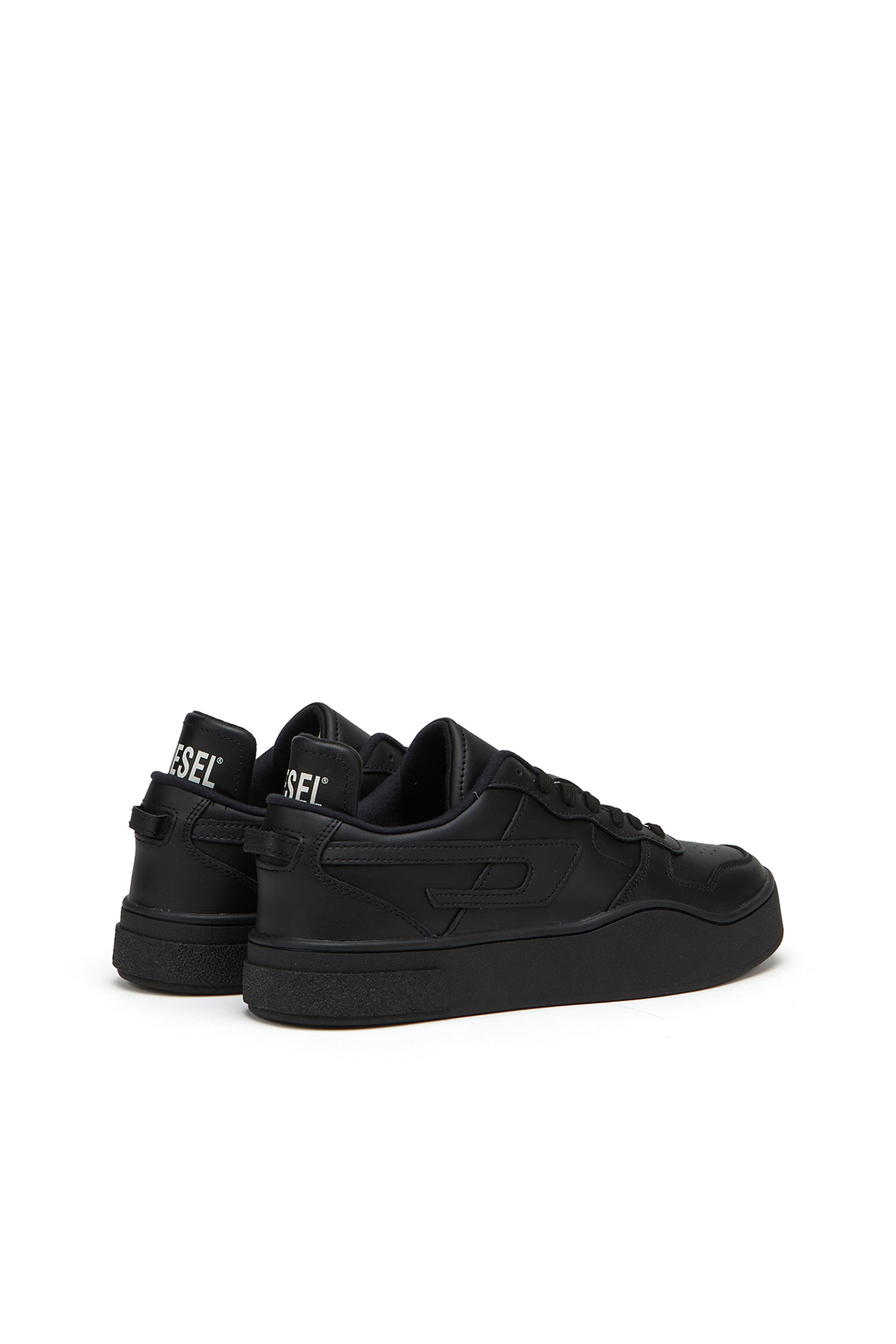 Diesel - S-UKIYO LOW, Man Leather low-top sneakers with D logo in Black - Image 3