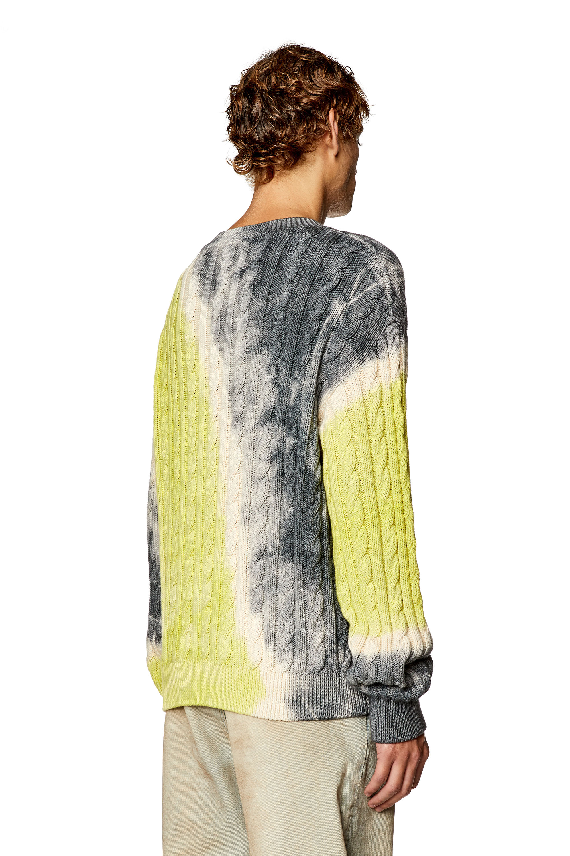 Diesel - K-JANCI, Man Tie-dye jumper in cable-knit cotton in Multicolor - Image 2