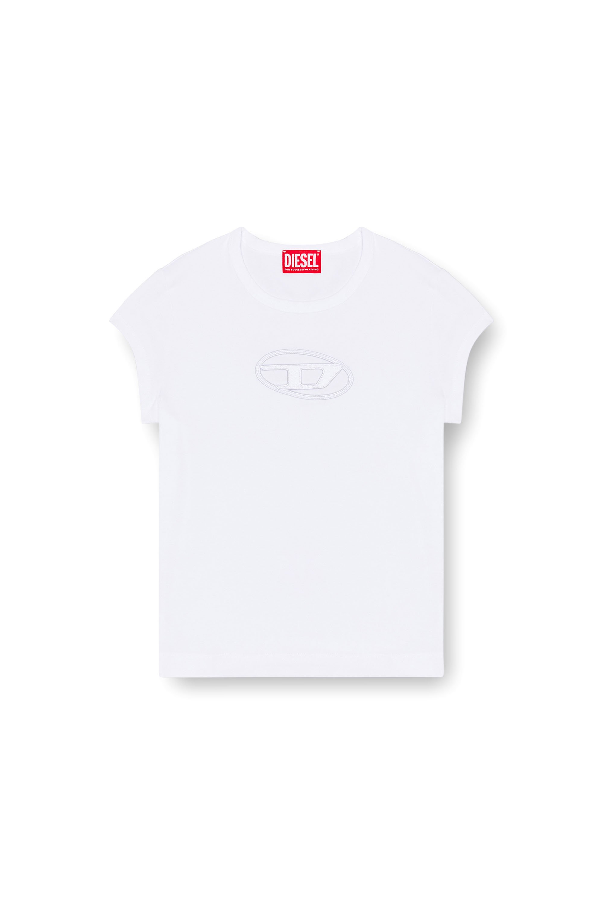 Diesel - T-ANGIE, Mujer Camiseta con logotipo cucú in Blanco - Image 5