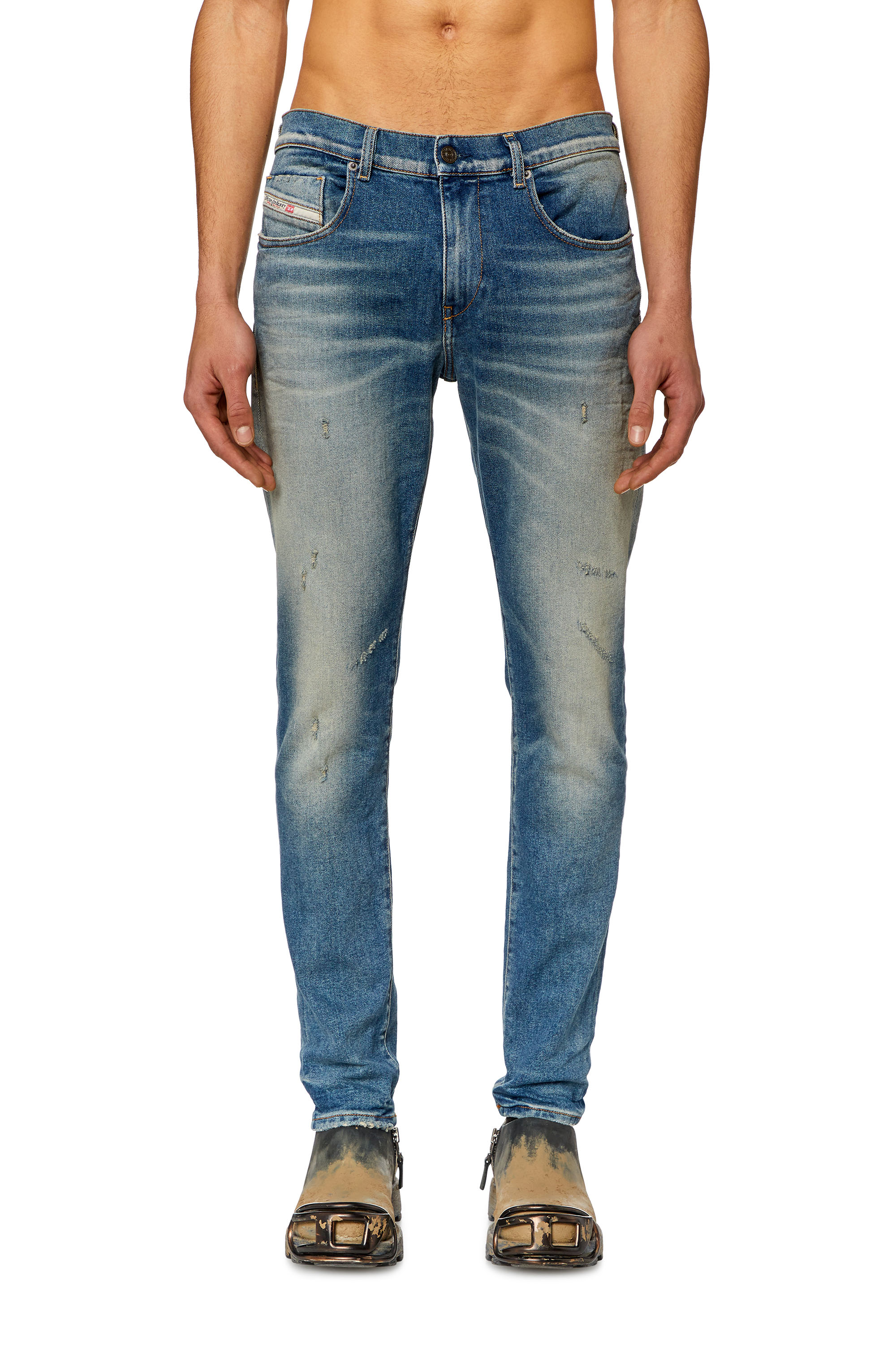 Diesel - Man Slim Jeans 2019 D-Strukt 09H55, Light Blue - Image 2