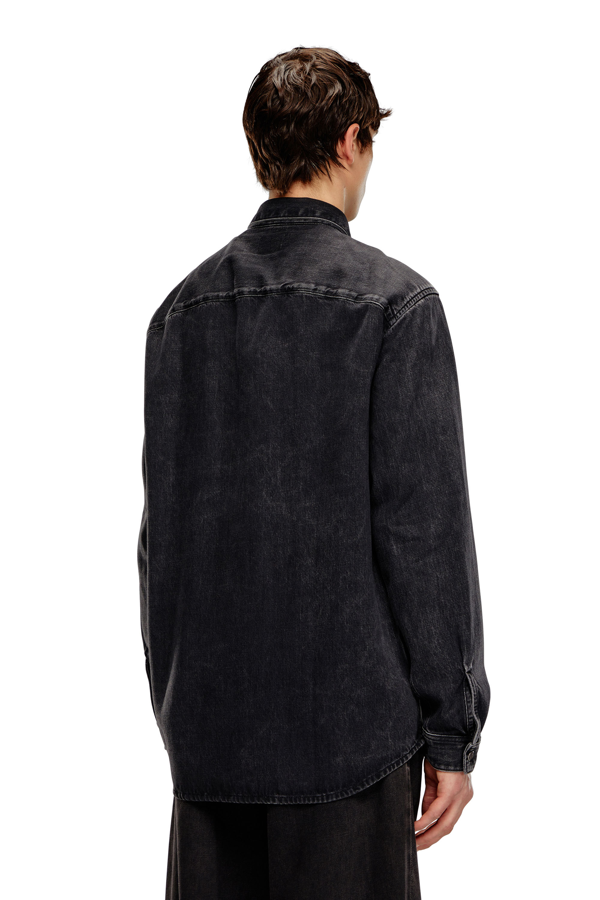 Diesel - D-SIMPLY, Man Shirt in Tencel denim in Black - Image 3