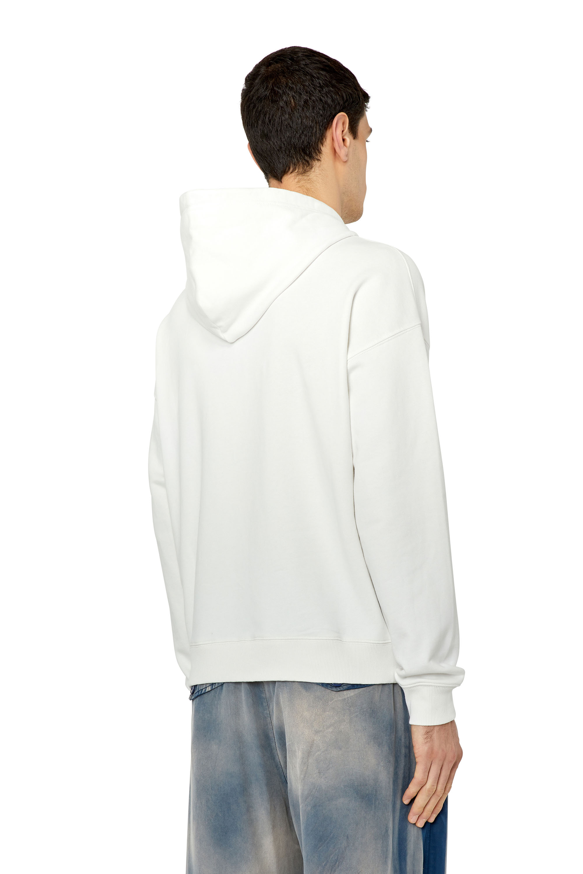 Diesel - S-ROB-HOOD-DOVAL-PJ, Man Hoodie with oval D patch in White - Image 3