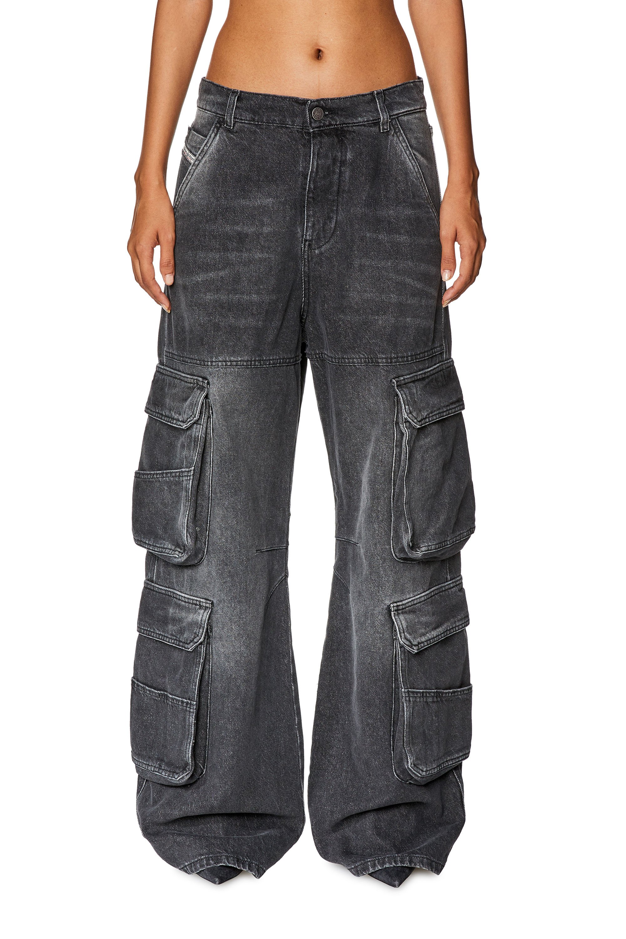 Diesel - Woman Straight Jeans 1996 D-Sire 0HLAA, Black/Dark grey - Image 1