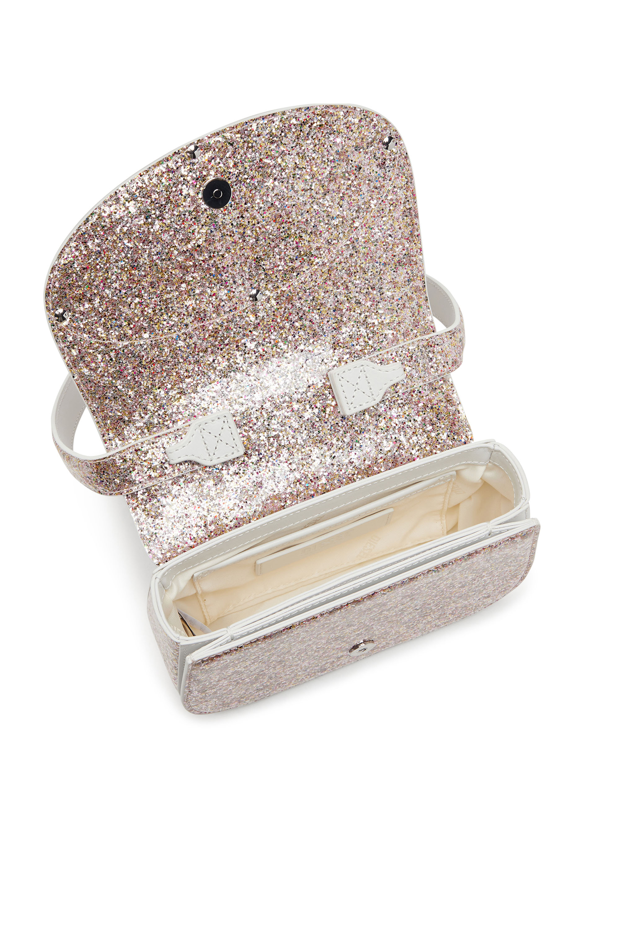Diesel - 1DR, Woman 1DR-Iconic shoulder bag with macro glitter in Pink - Image 4
