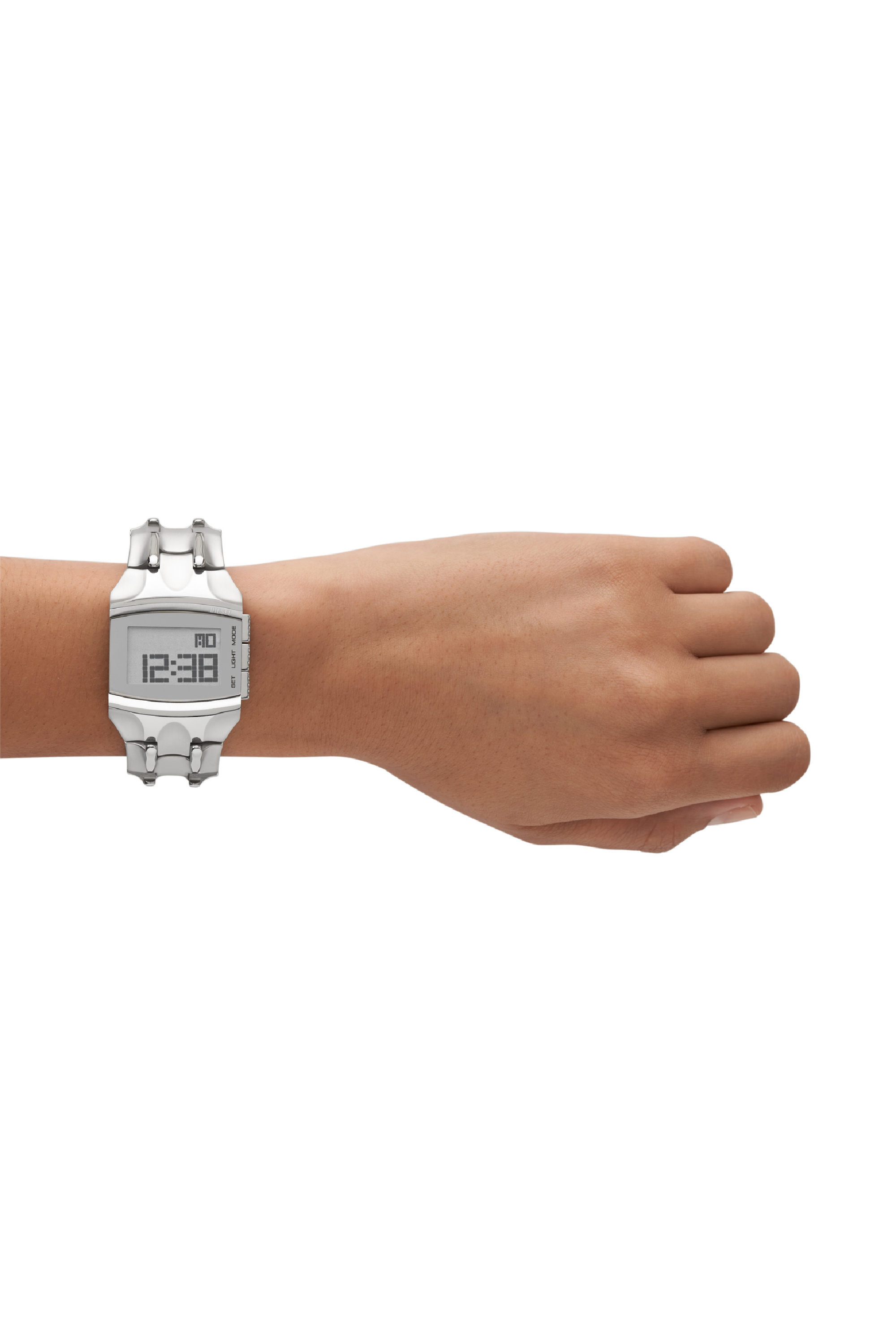 Diesel - DZ2155, Unisex Croco Digital stainless steel watch in Silver - Image 4