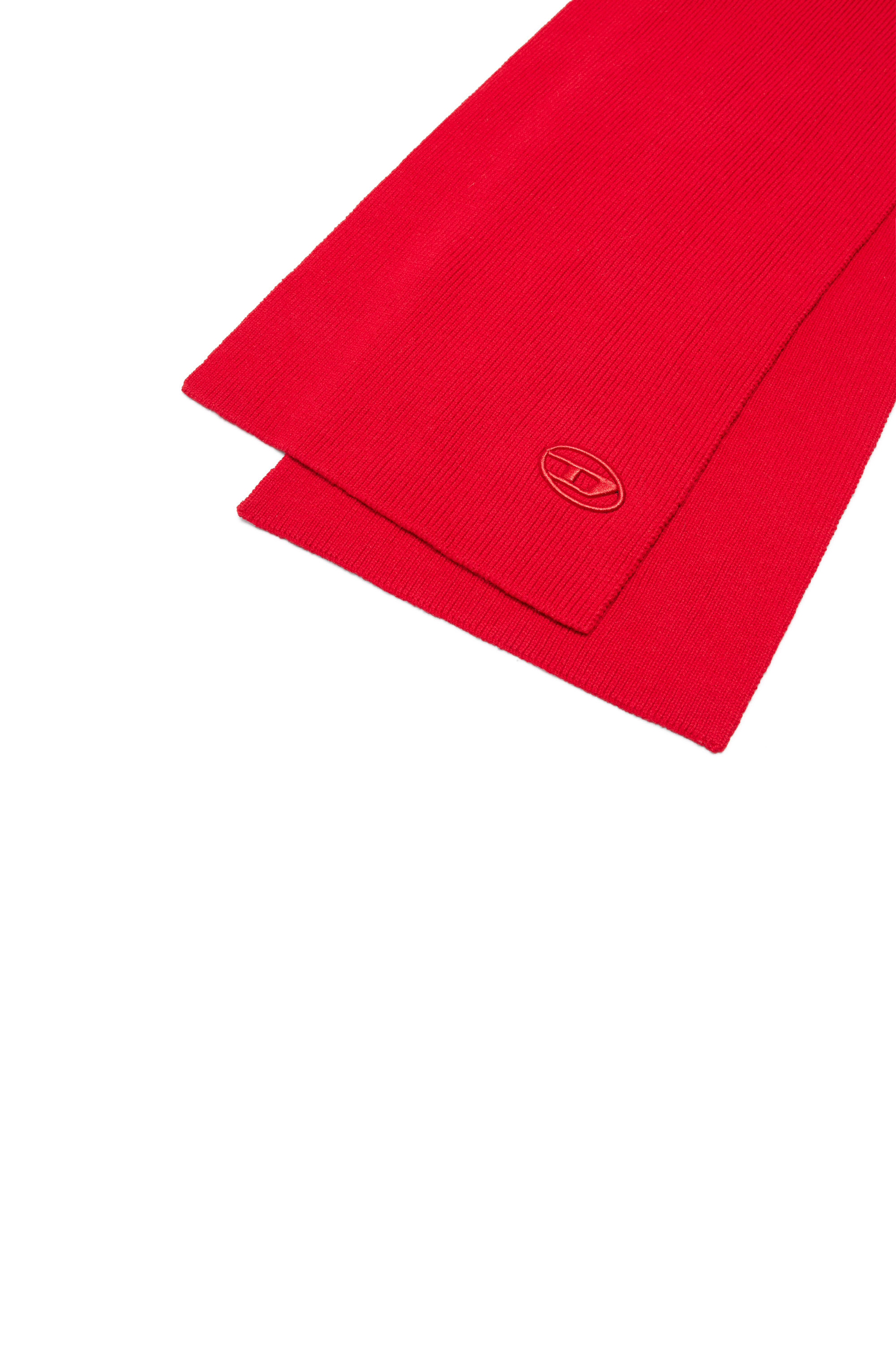 Diesel - K-CODER SCARF, Unisex Ribbed wool-blend scarf in Red - Image 3