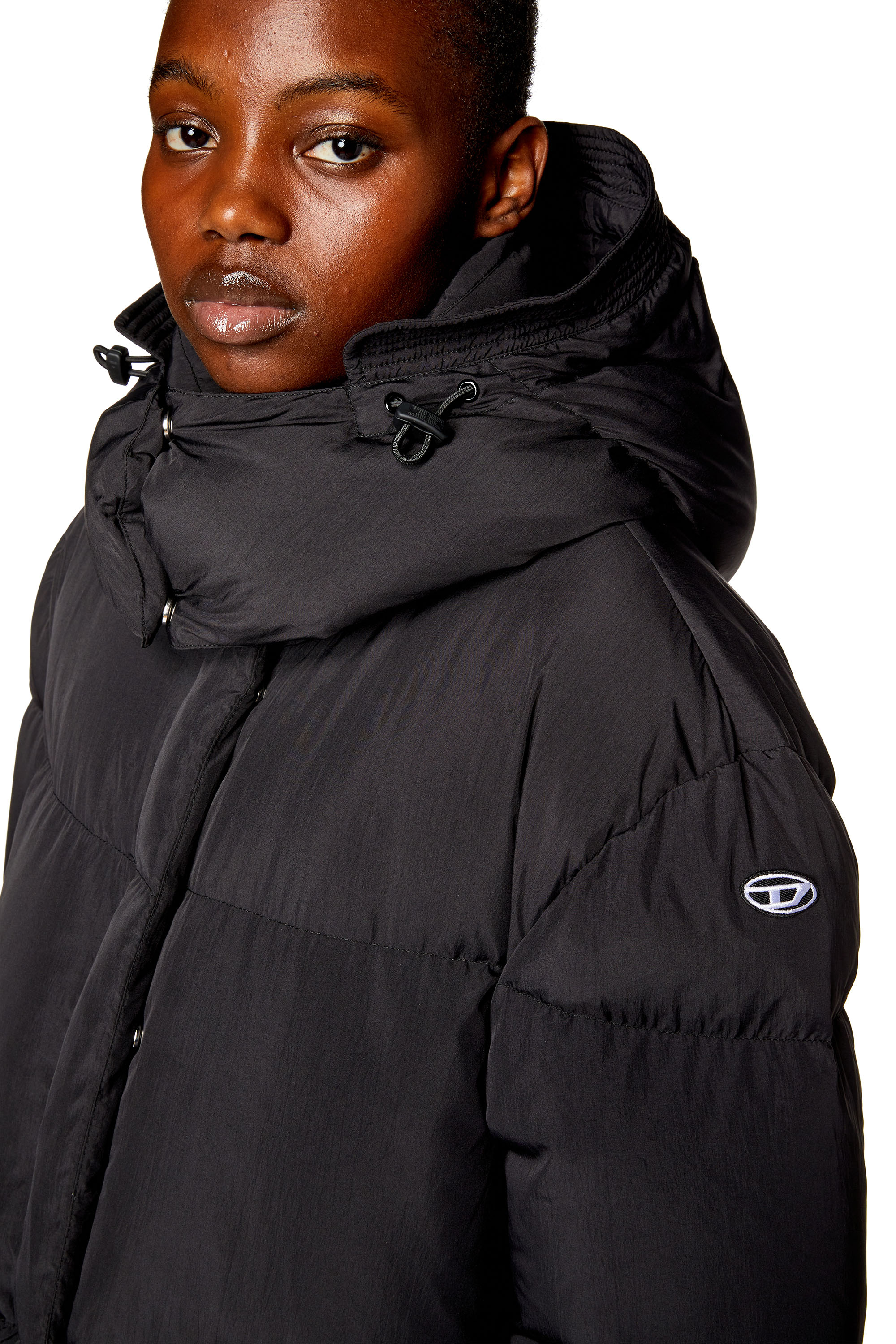 Diesel - W-PEYT, Woman Down coat in recycled nylon taslan in Black - Image 4