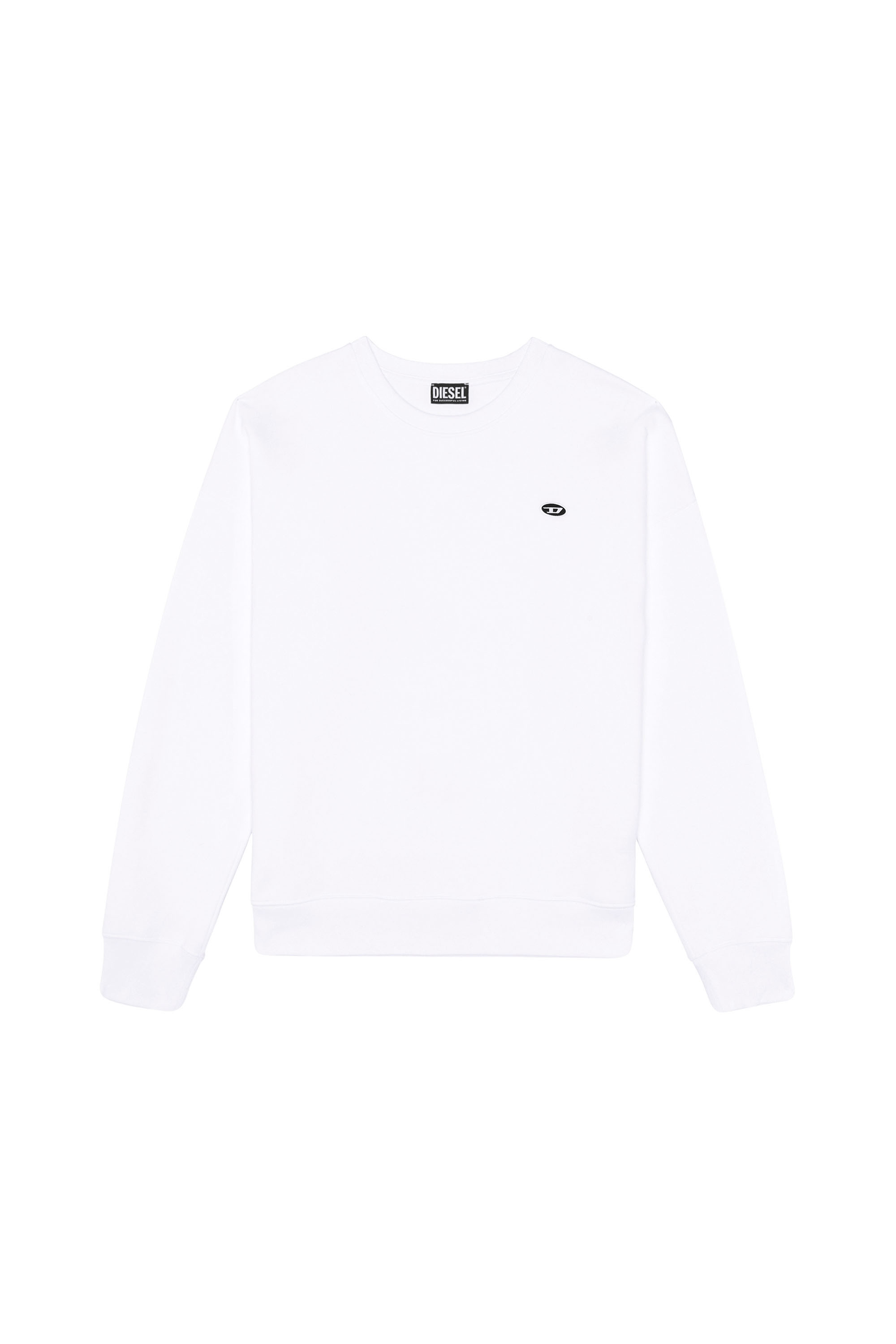 Diesel - S-ROB-DOVAL-PJ, Man Sweatshirt with logo patch in White - Image 4