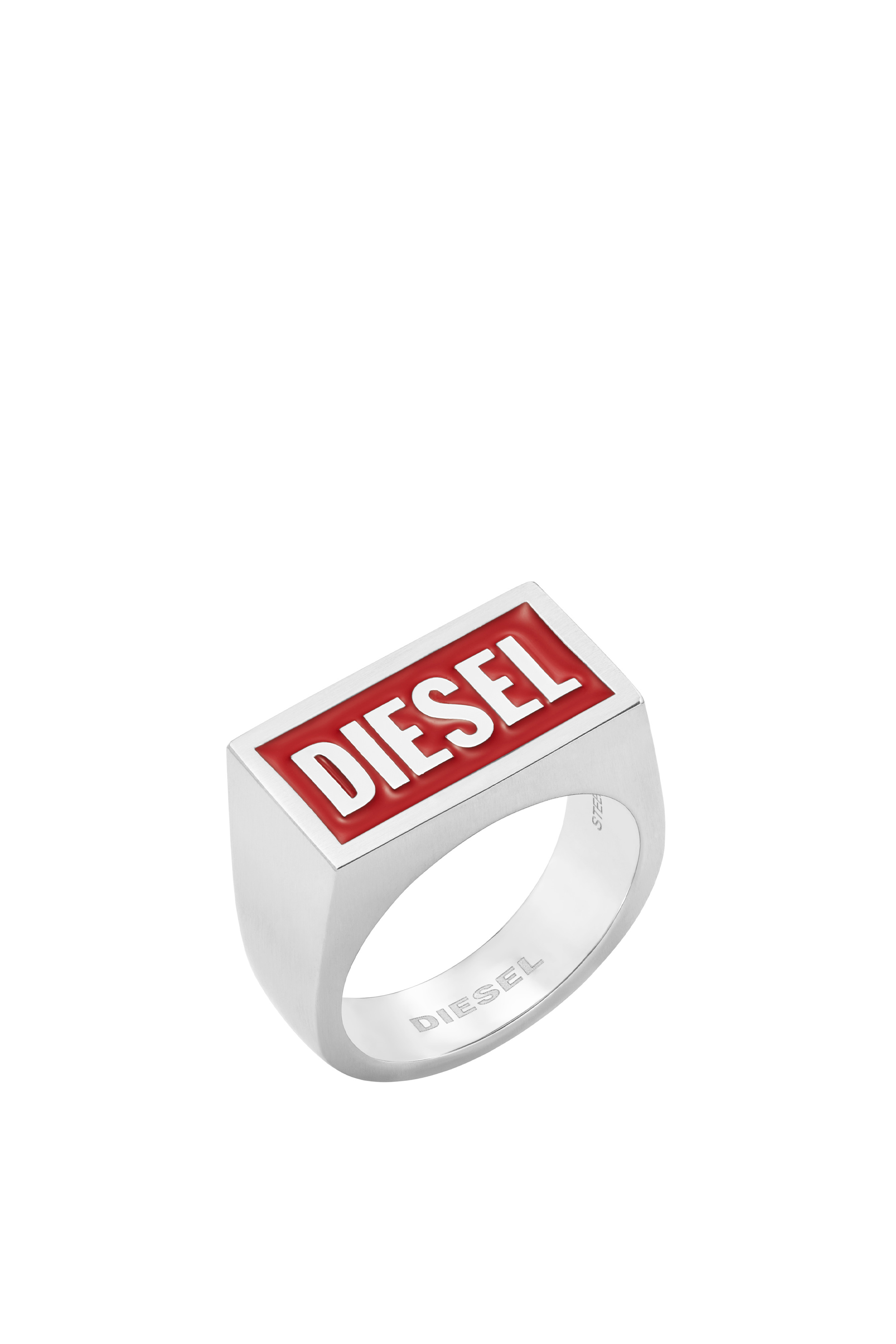 Diesel - DX1366, Man Stainless Steel Logo Ring in Silver - Image 1