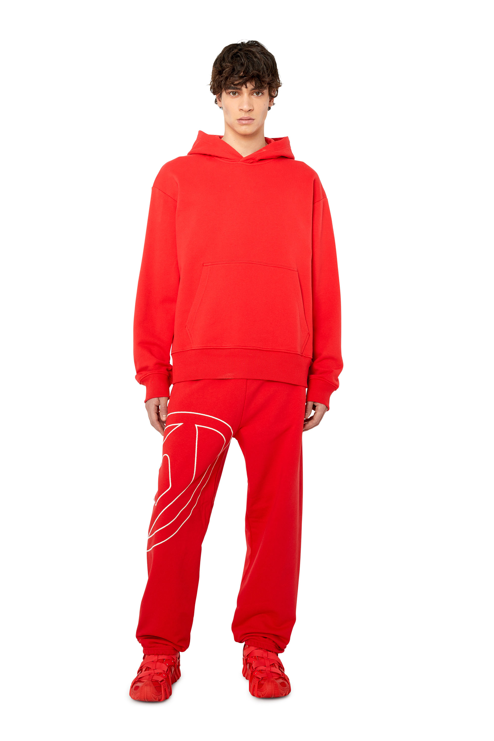 Diesel - P-MARKY-MEGOVAL, Man Sweatpants with maxi D logo in Red - Image 4