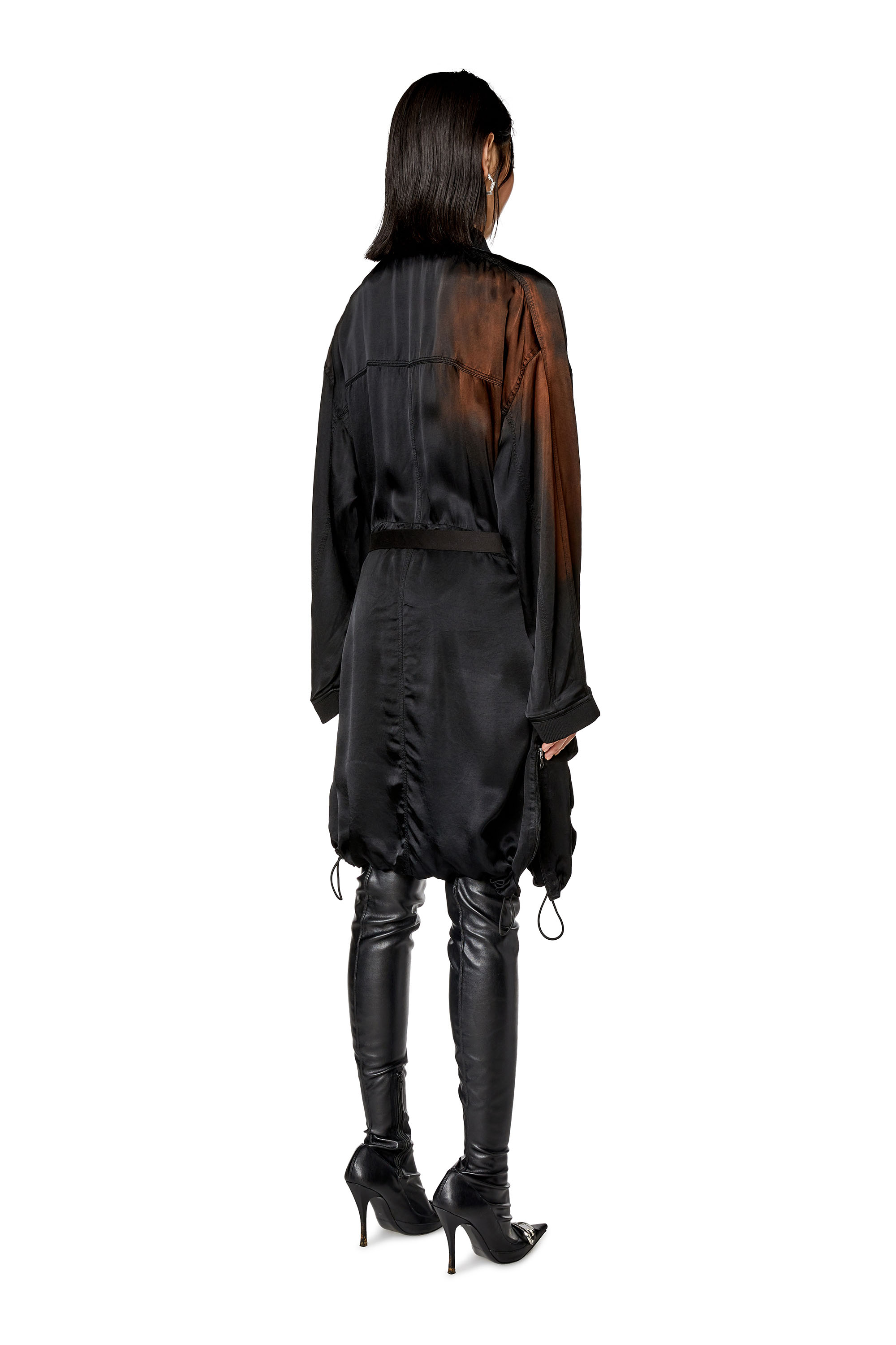 Diesel - D-SARAN, Woman Dress in solarised satin in Black - Image 2