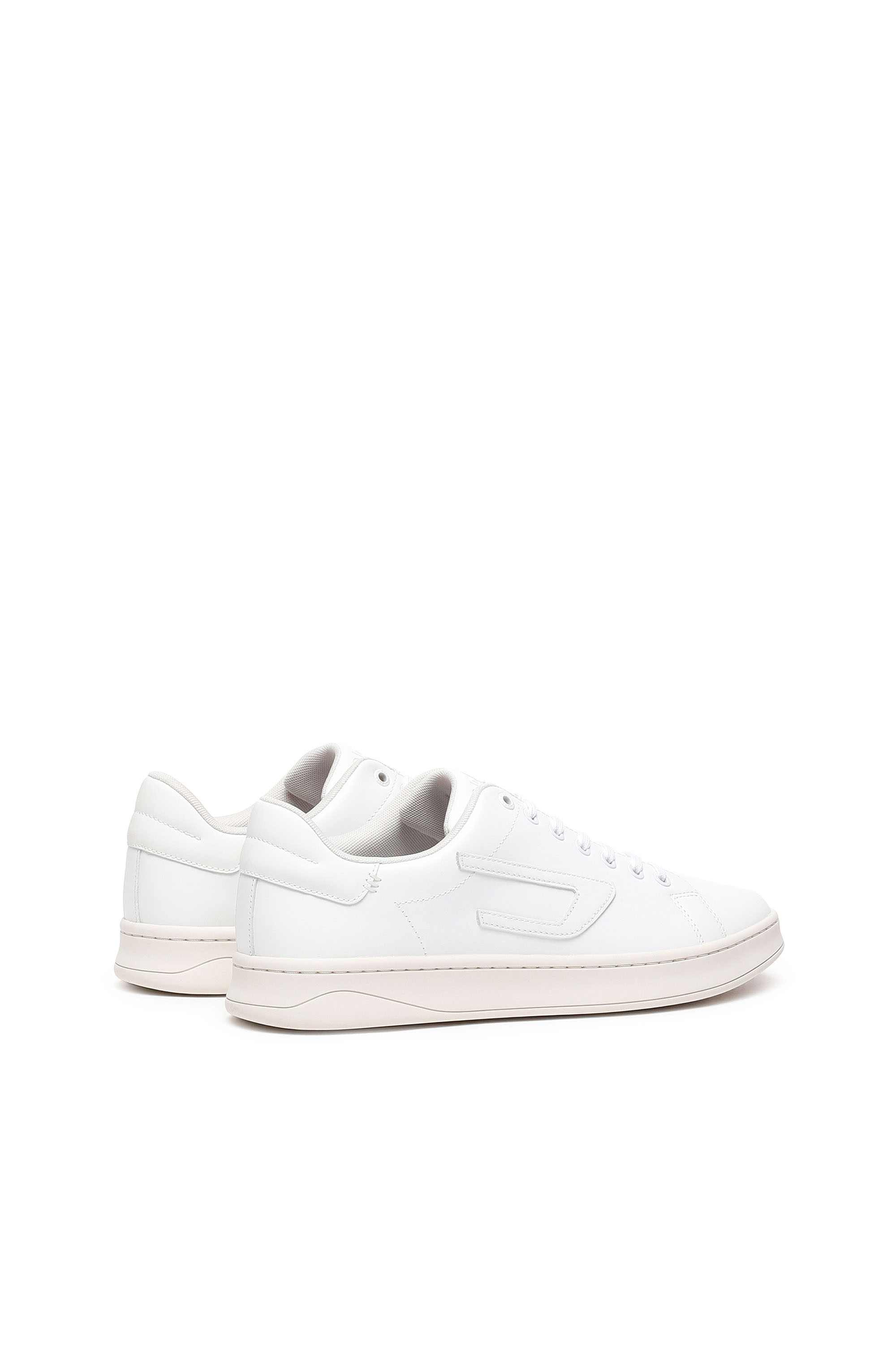 Diesel - S-ATHENE LOW, Man S-Athene Low-Low-top leather sneakers with D patch in White - Image 3