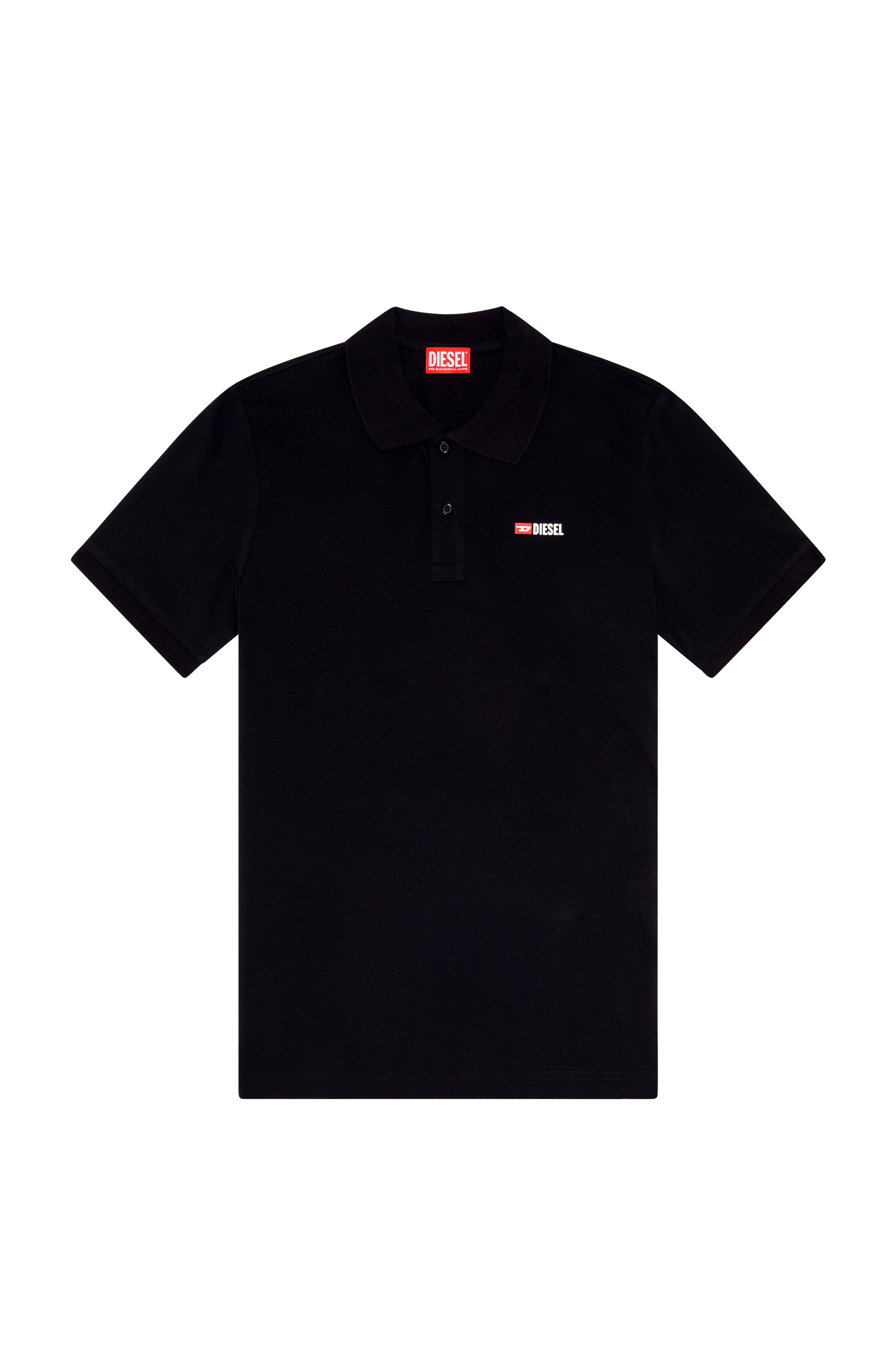 Diesel - T-SMITH-DIV, Man Polo shirt with 3D logo in Black - Image 6