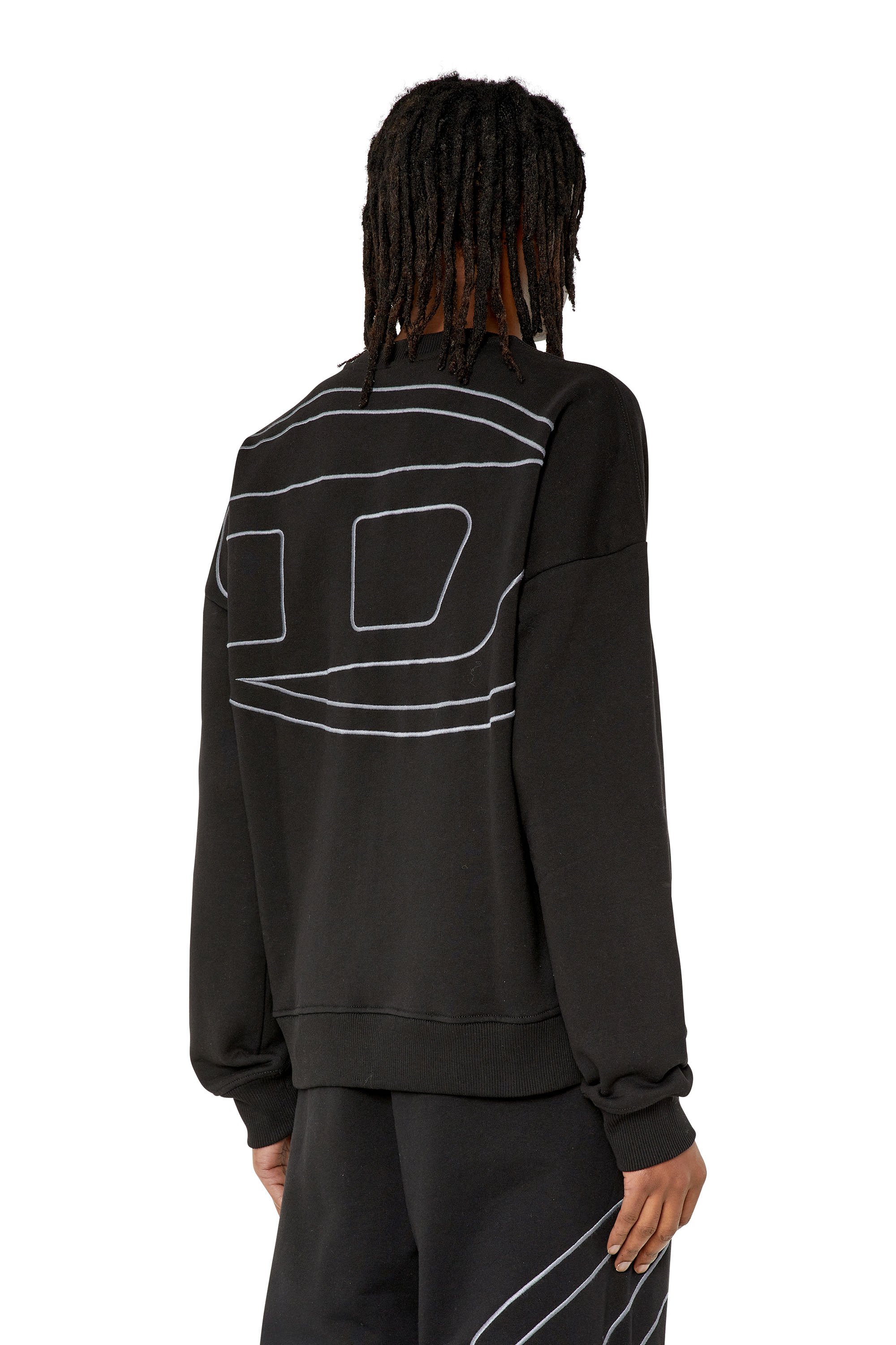 Diesel - S-ROB-MEGOVAL, Man Sweatshirt with back maxi D logo in Black - Image 1
