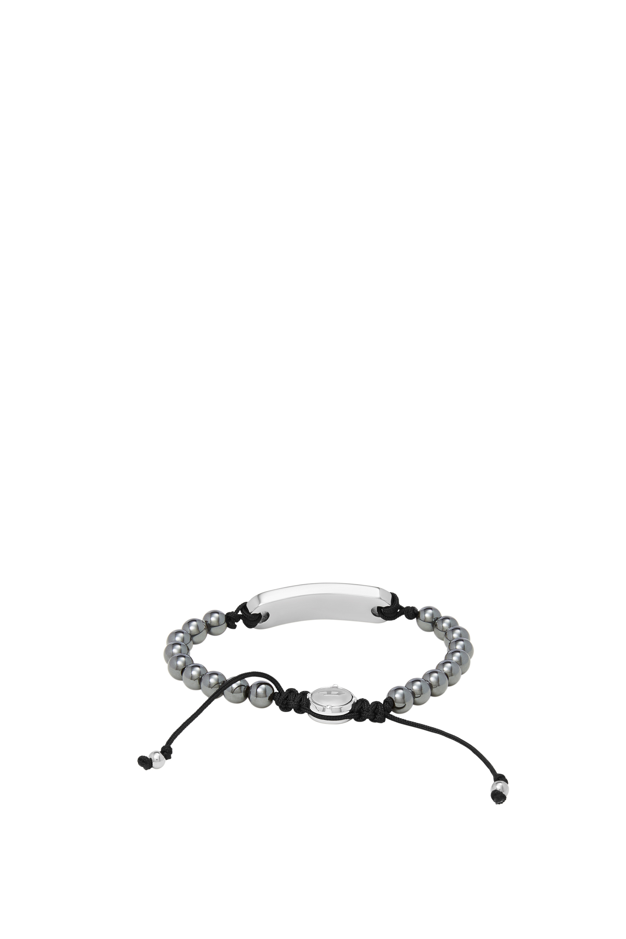 Diesel - DX1359, Man Silver ID gray agate Beaded bracelet in Grey - Image 2