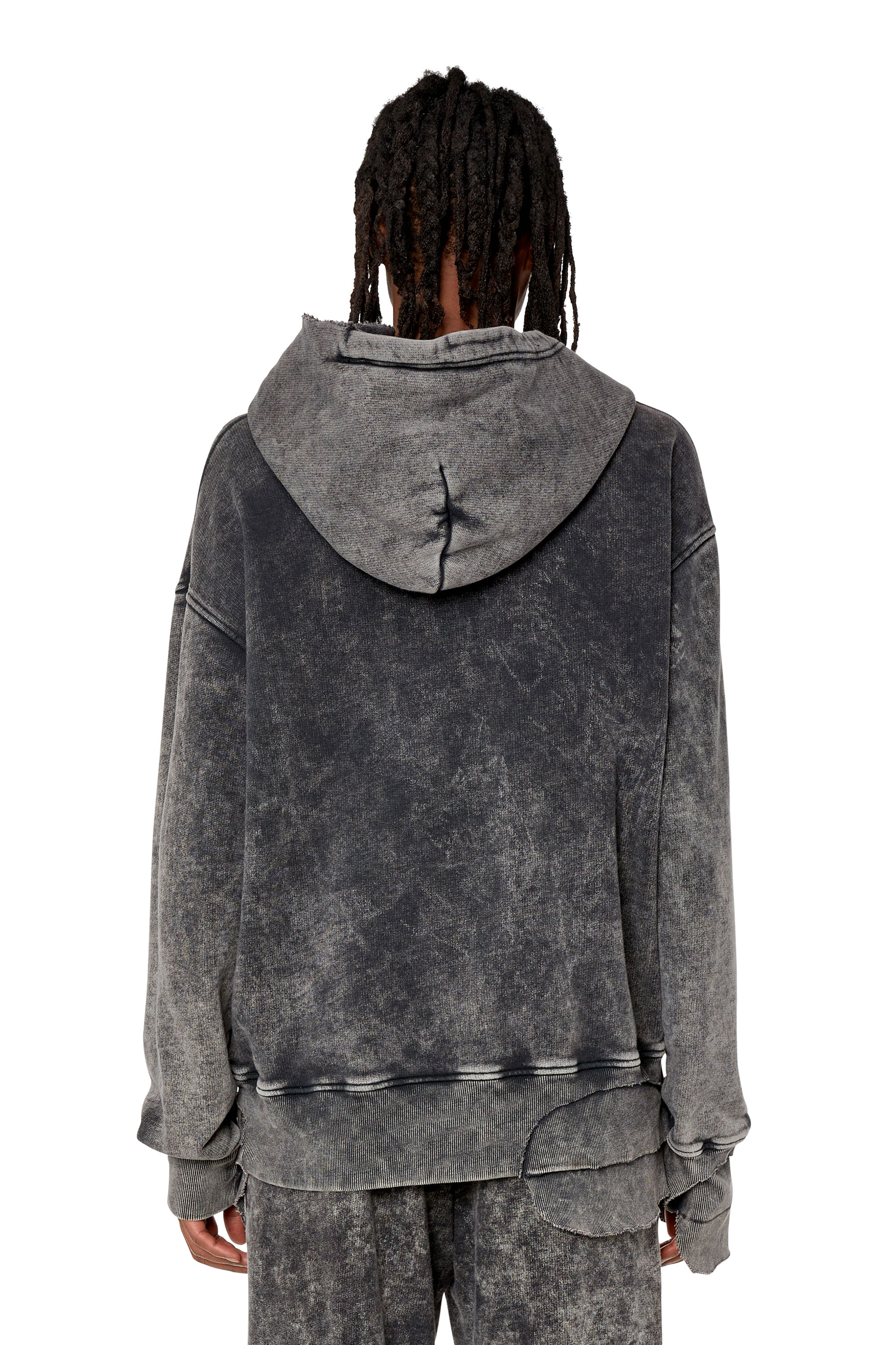 Diesel - S-TOPPER, Man Hoodie with layered details in Black - Image 4