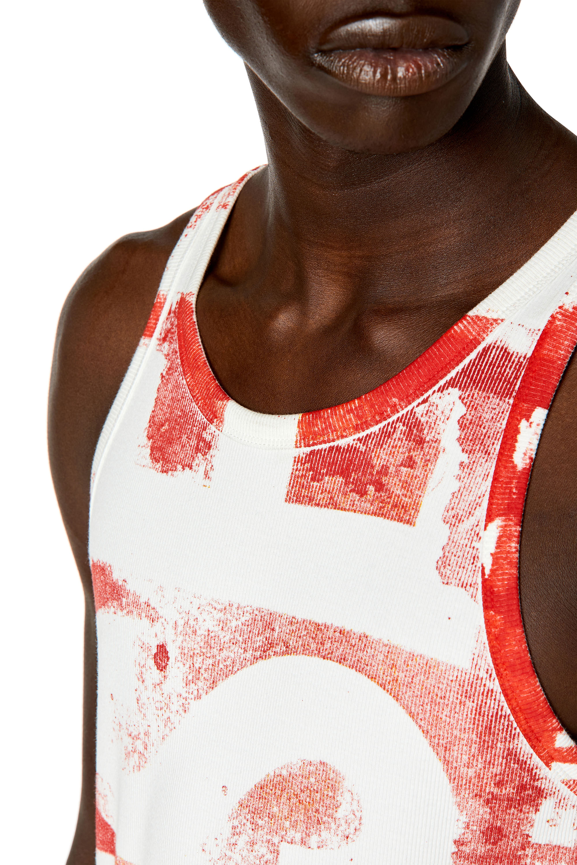 Diesel - T-LIFT-G1, Man Tank top with bleeding logo in Red - Image 4