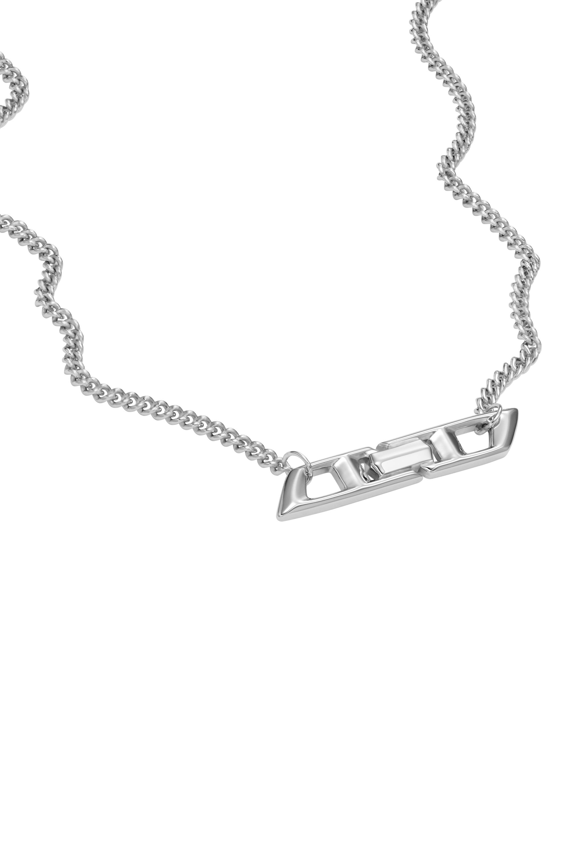 Diesel - DL1351040 JEWEL, Unisex Collar con el logotipo D de plata esterlina in Plateado - Image 1