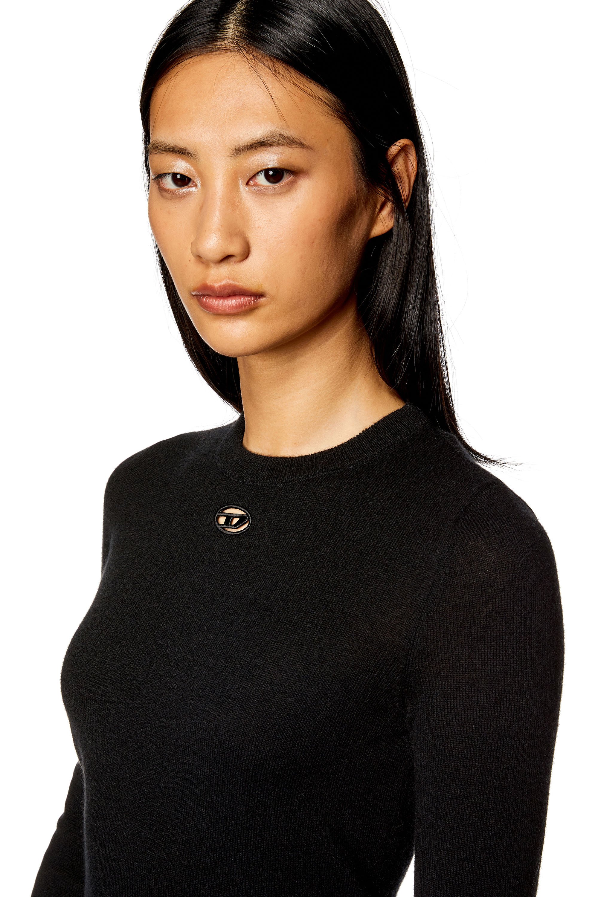 Diesel - M-AREESAX, Mujer Camiseta de lana y cachemira in Negro - Image 4
