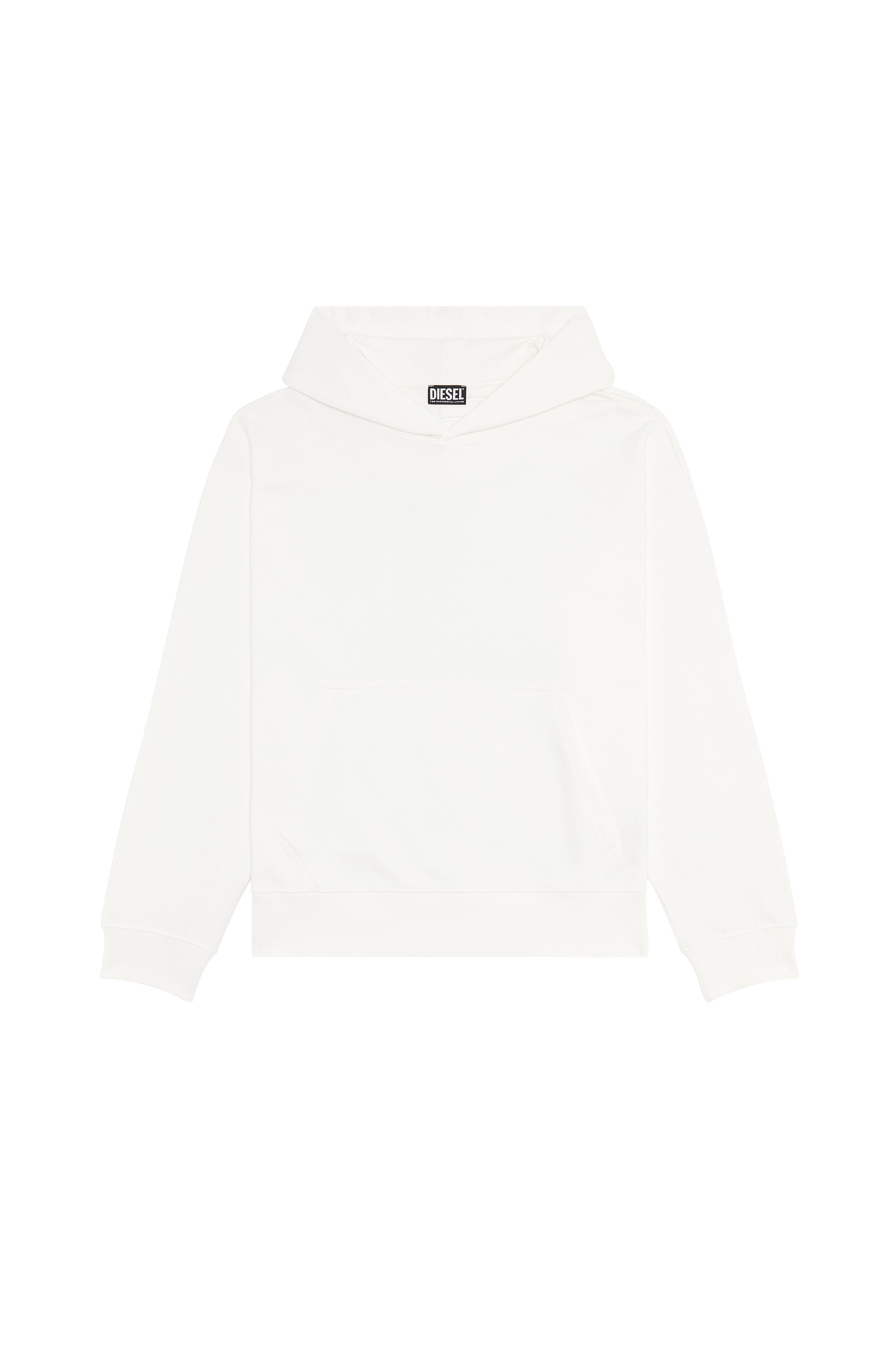 Diesel - S-MACS-HOOD-MEGOVAL, Hombre Sudadera con capucha con logotipo D grande en la espalda in Blanco - Image 6