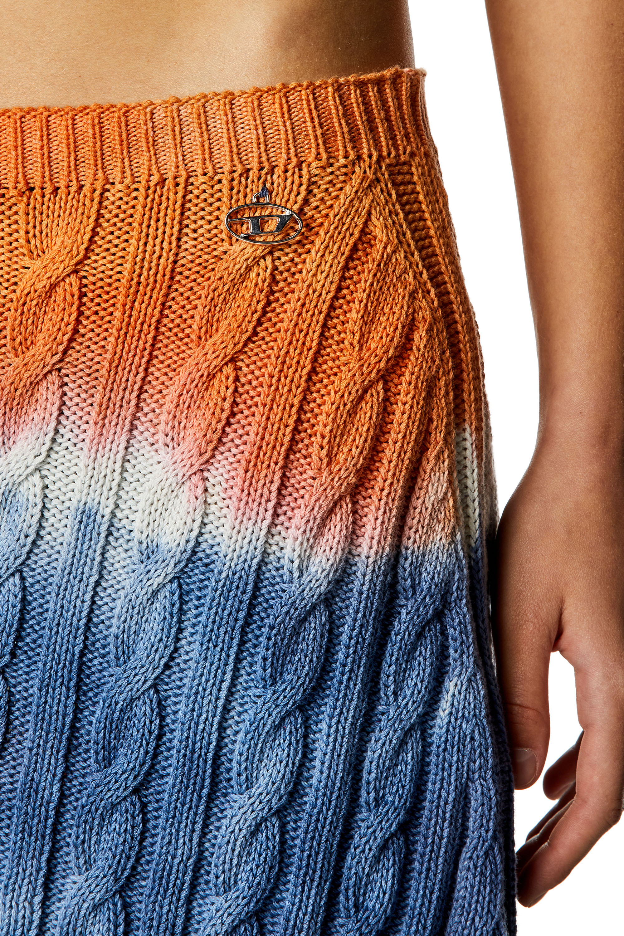 Diesel - M-JAMI, Mujer Minifalda con efecto tie-dye de algodón en punto trenzado in Multicolor - Image 4