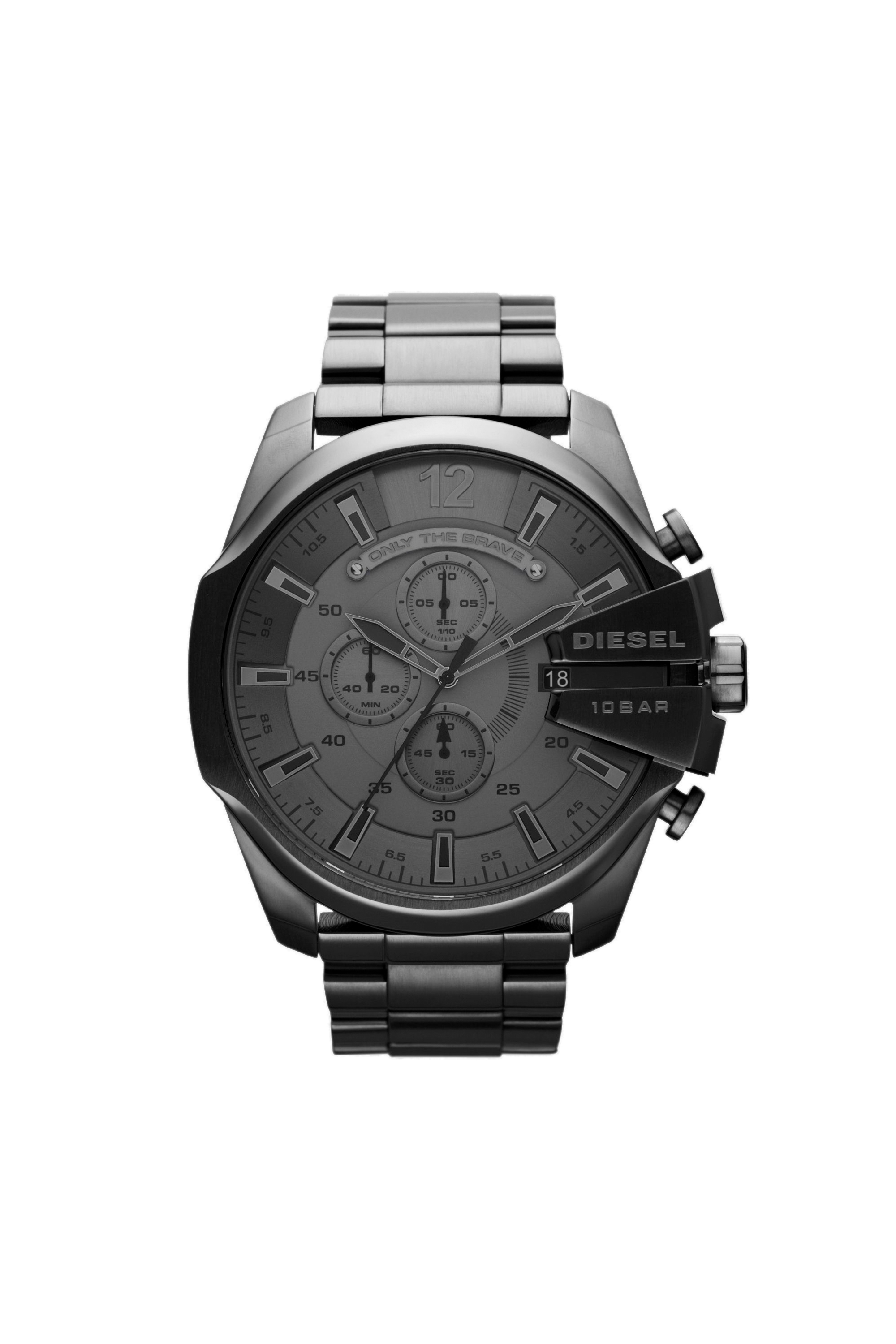 Diesel - DZ4282, Man Mega Chief watch with black plating in Grey - Image 1