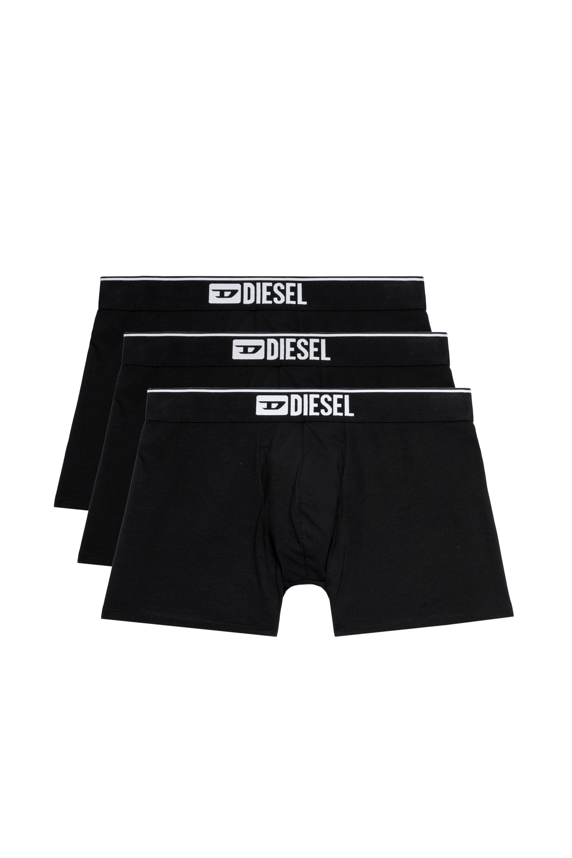 Diesel - UMBX-SEBASTIANTHREEPAC, Man Three-pack of plain long boxer briefs in Black - Image 1